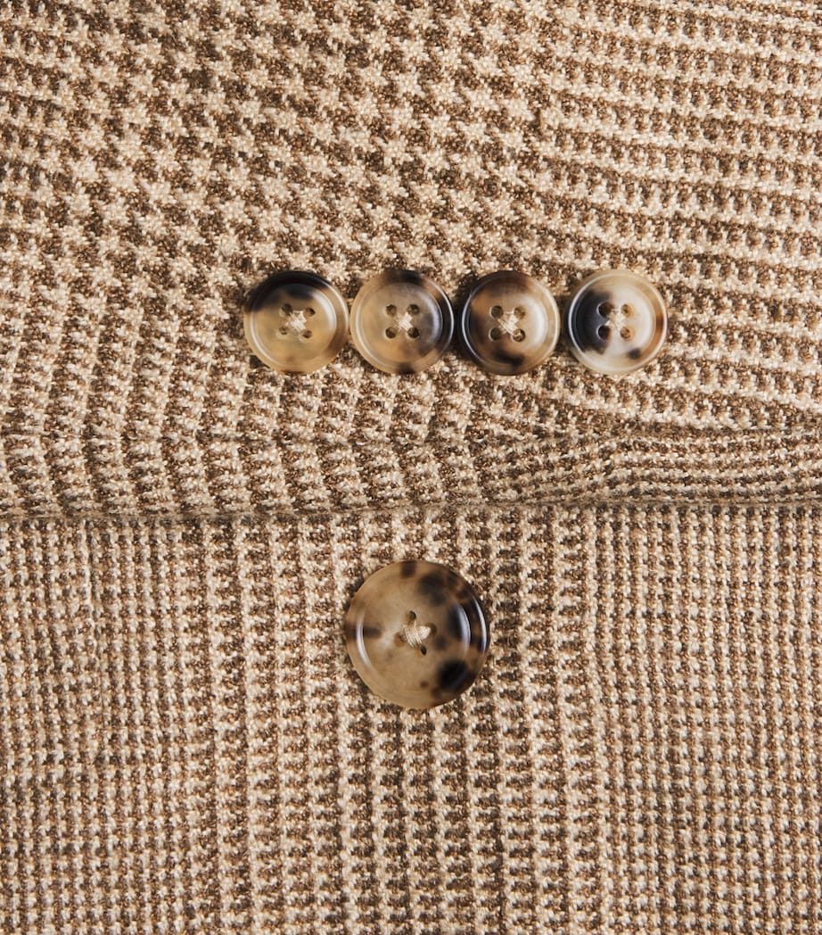 Polo Ralph Lauren Mens Linen-Silk-Wool Glenplaid Blazer Brown/tan Image 6