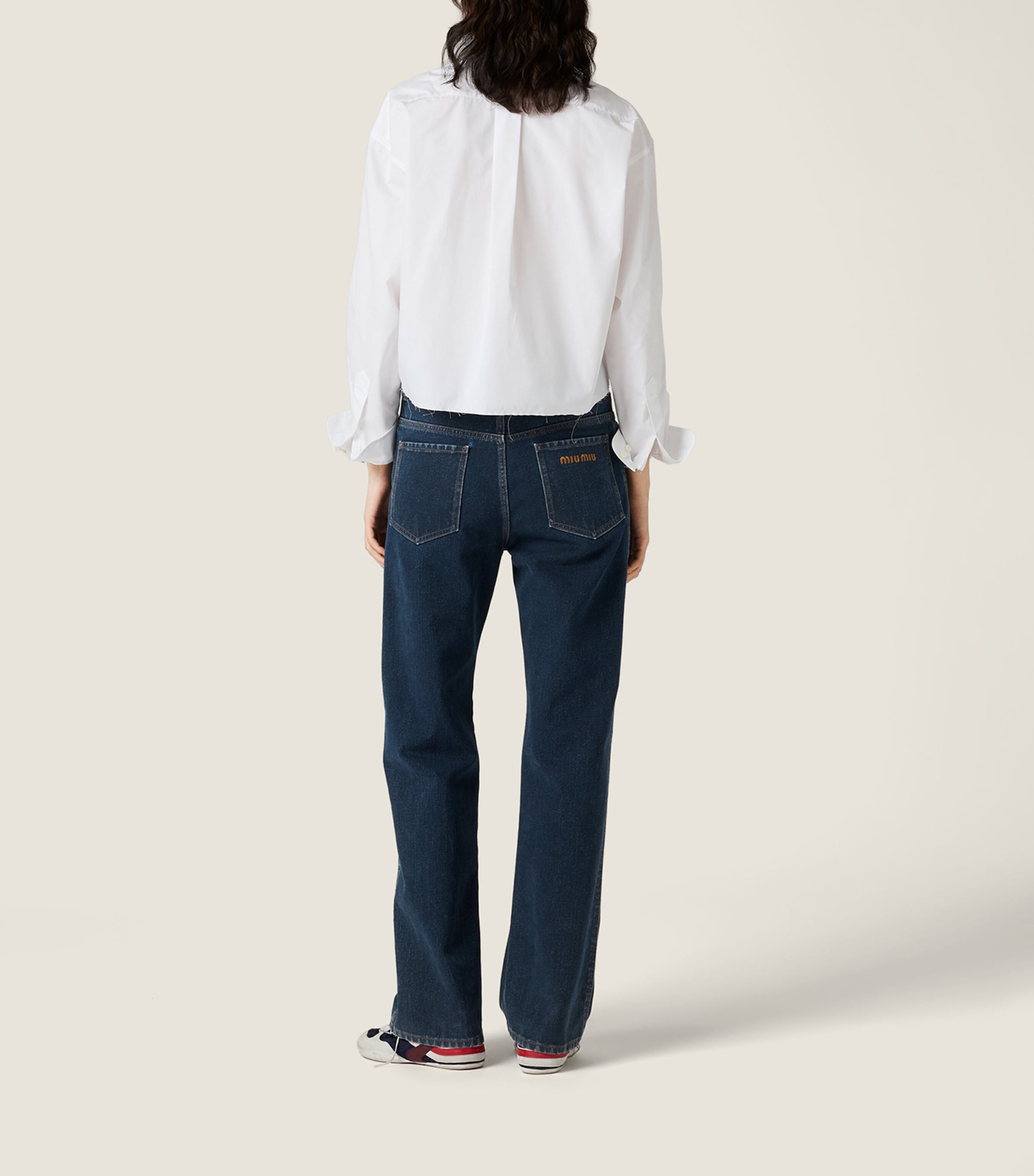 Cotton Poplin Cropped Shirt F0009 Image 3