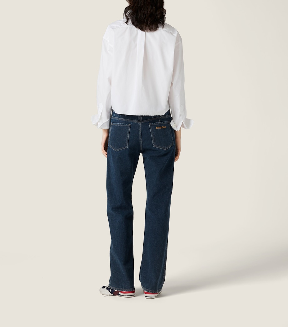 Cotton Poplin Cropped Shirt F0009 Image 3