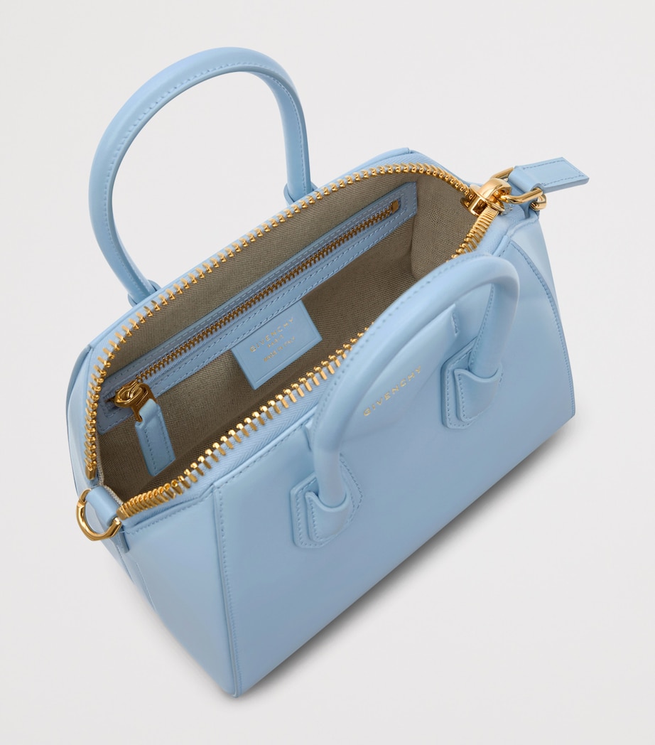 Mini Leather Antigona Top-Handle Bag LIGHT BLUE Image 5