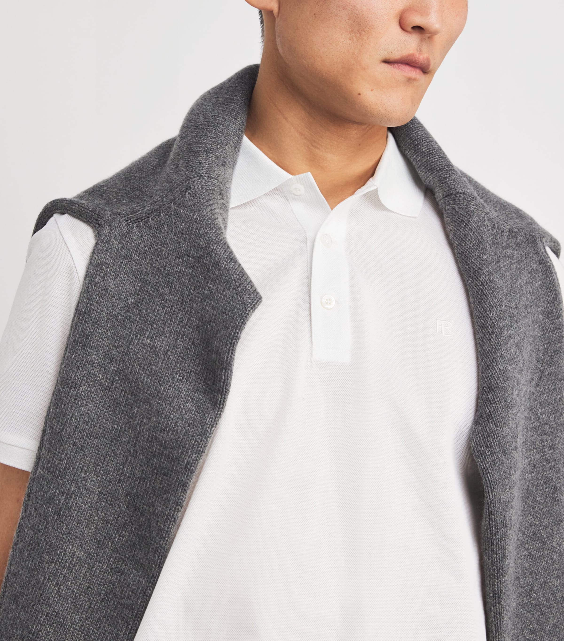 Cotton Piqué Polo Shirt WHITE Image 6