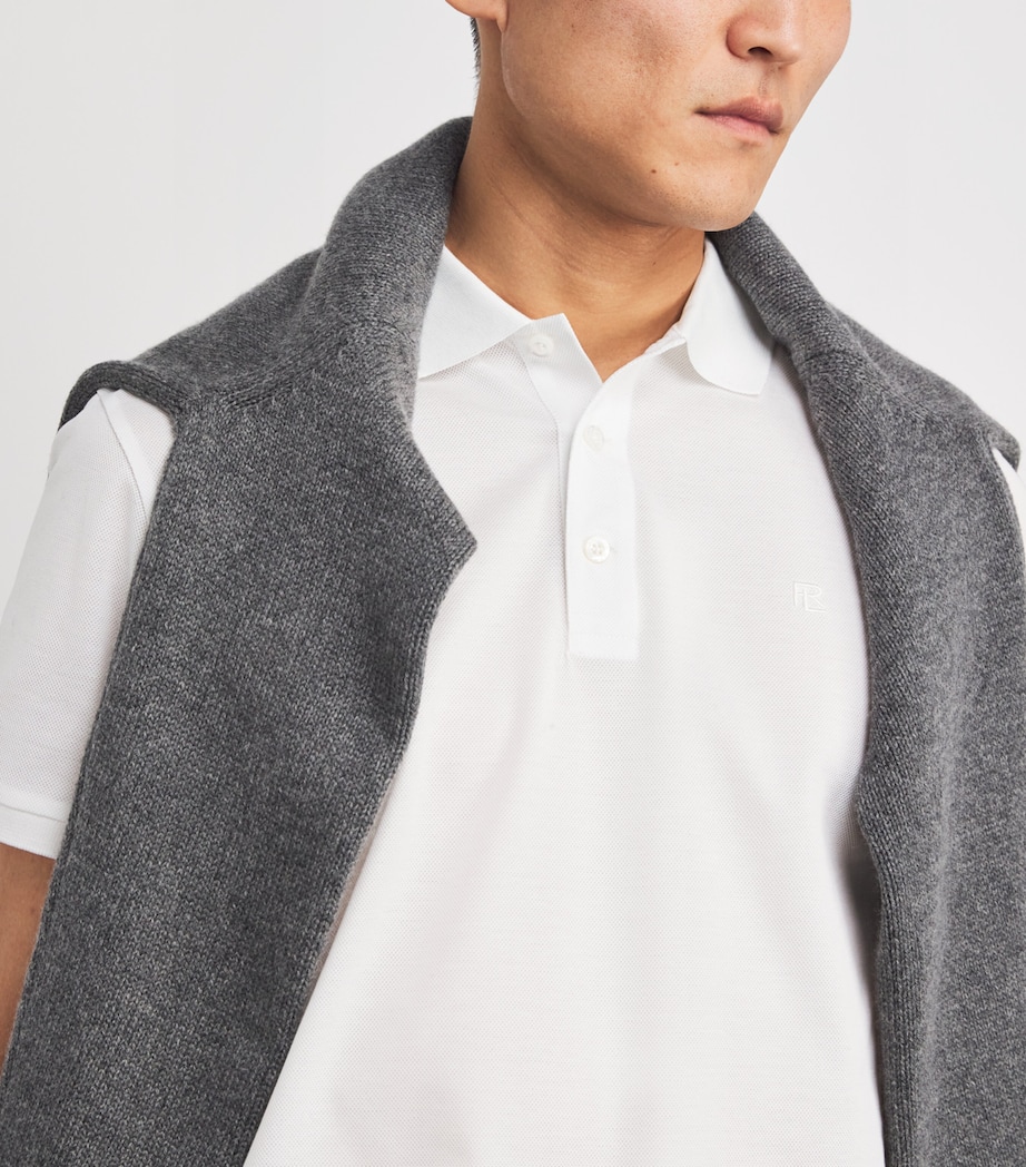 Cotton Piqué Polo Shirt WHITE Image 6