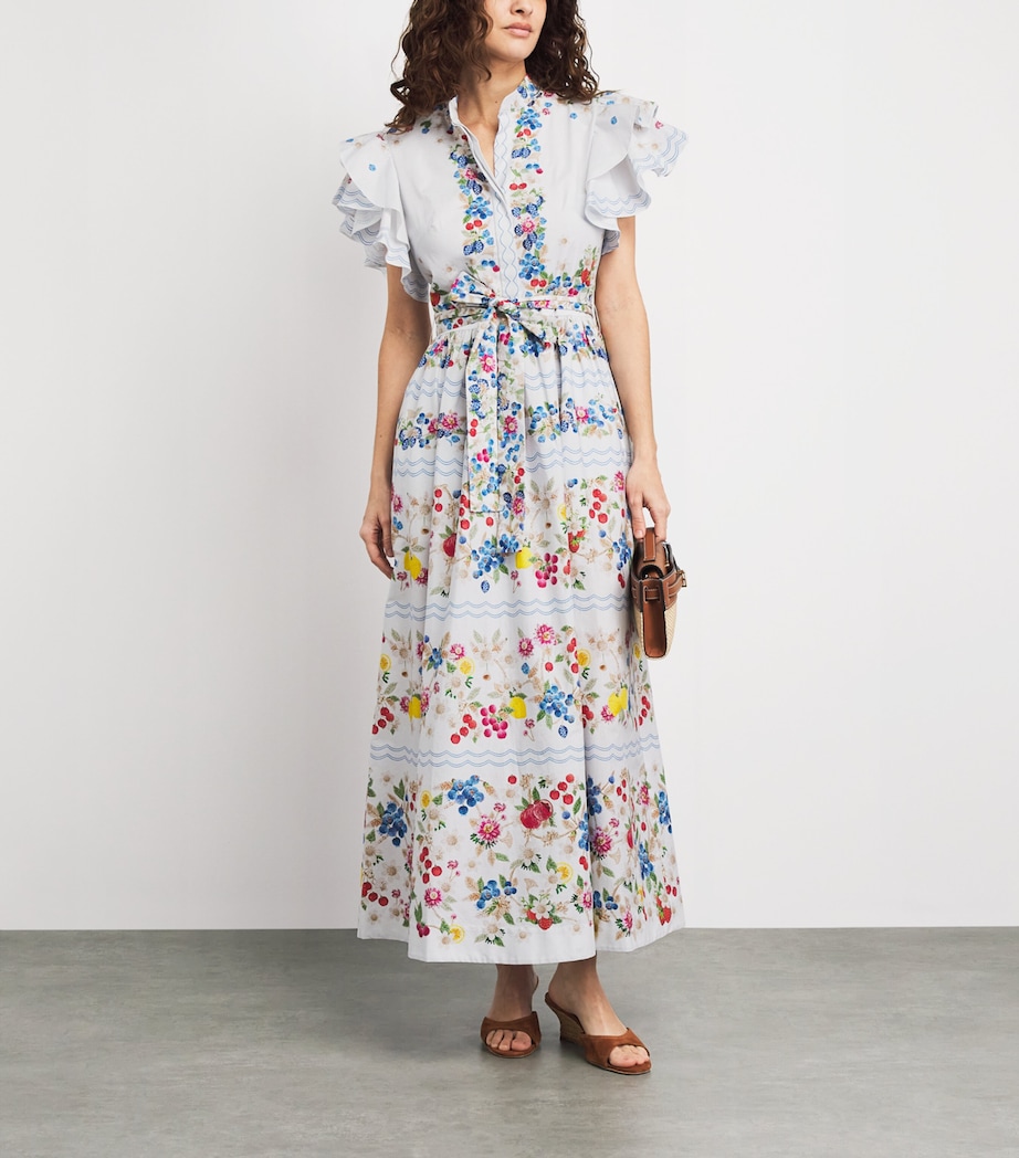 Mary Katrantzou Womens Stretch-Cotton Fruitavola Rosanna Midi Dress Fruitavola Image 2