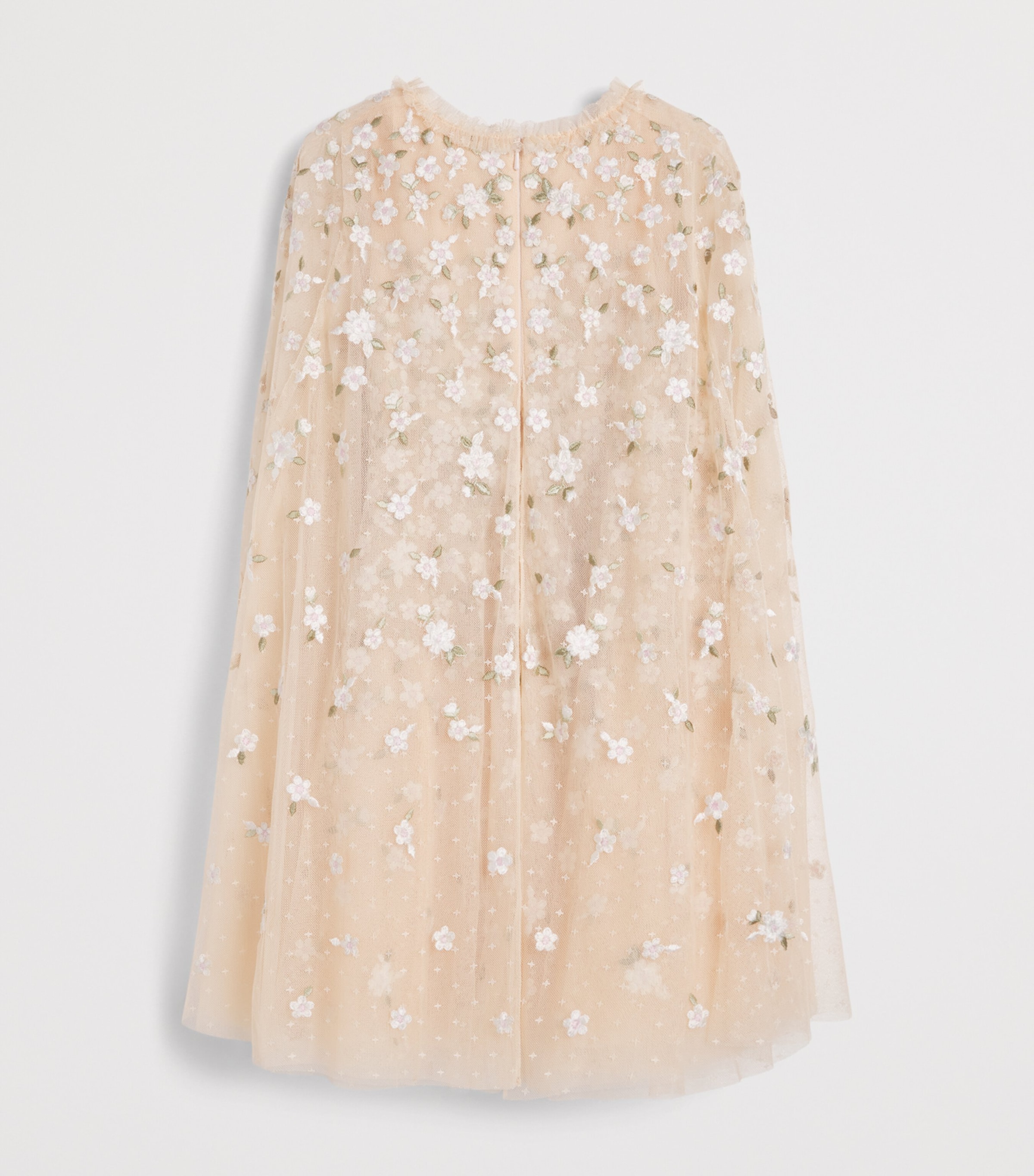 Needle & Thread Tulle Camellia Ditsy Cape Dress (8-12 Years) Apricot Blush/multi Image 2