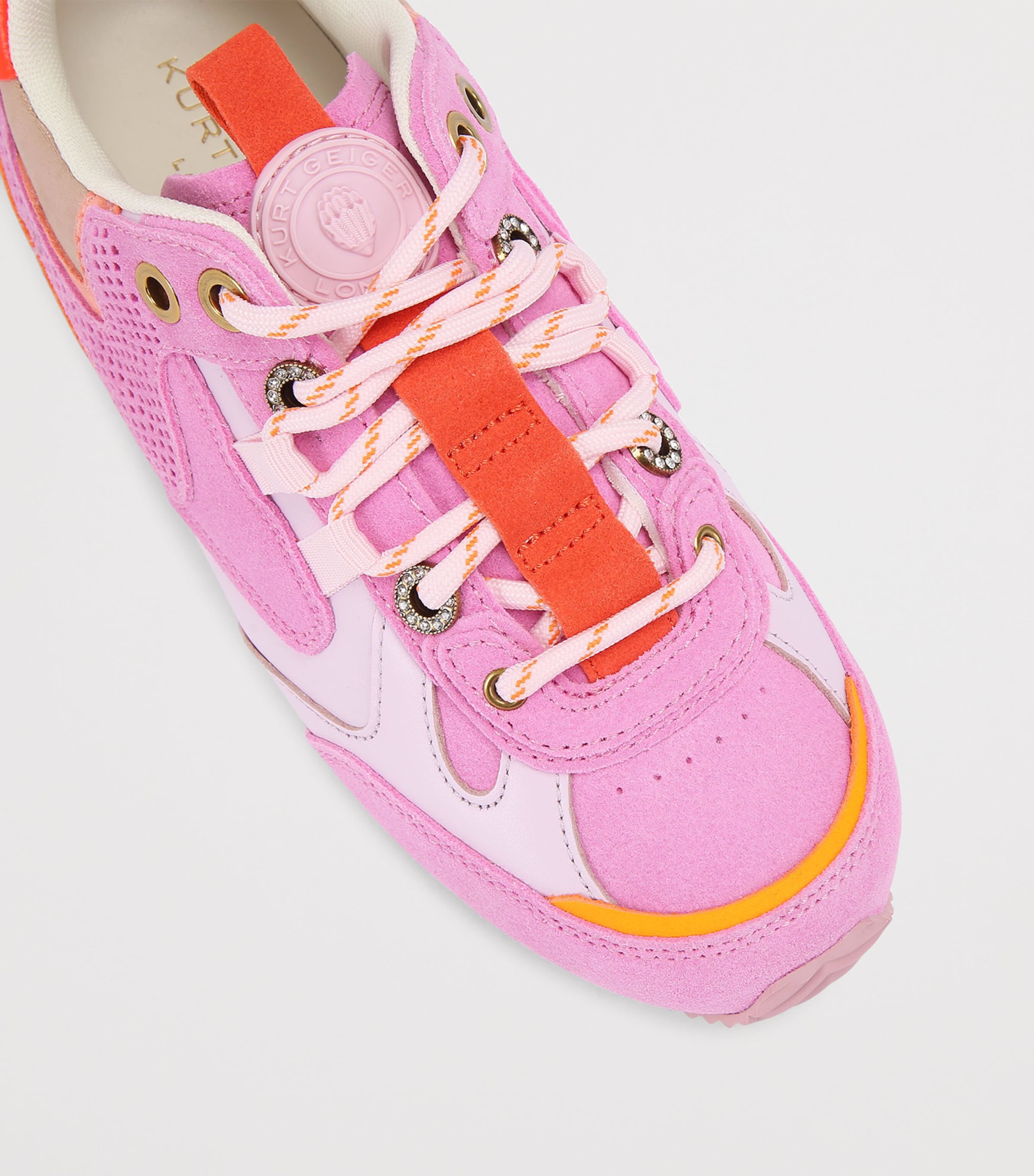 Kurt Geiger London Suede Kurt Runner Sneakers Pink Comb Image 2