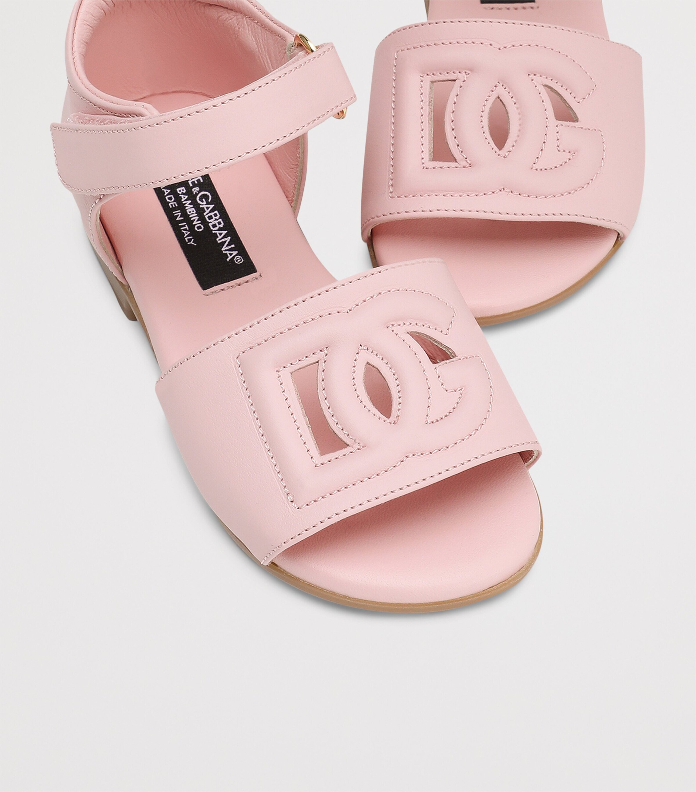 Leather Logo Sandals 80400-PINK Image 4