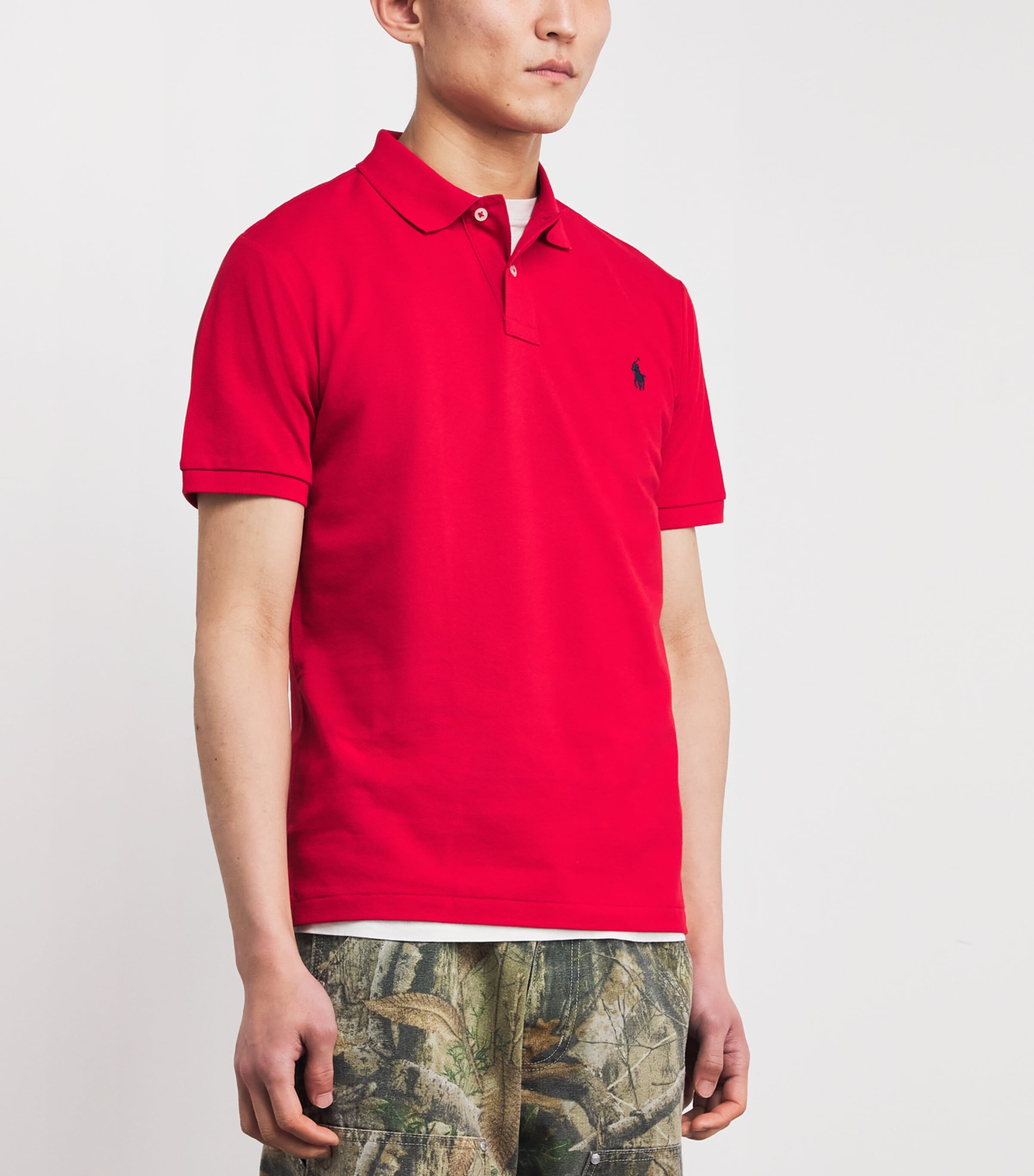 Polo Ralph Lauren Mens Cotton Polo Pony Polo Shirt Red Image 3