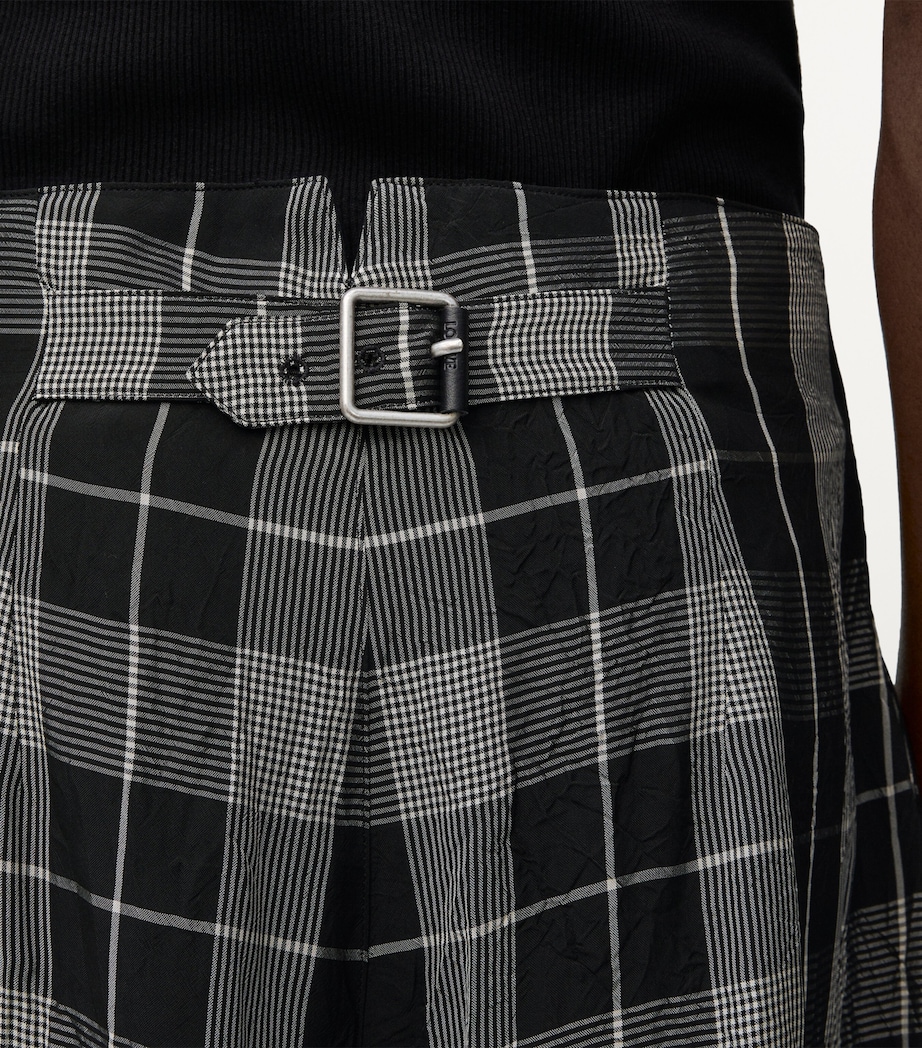 LOEWE Mens Oversized Chequered Shorts Black/white Image 5