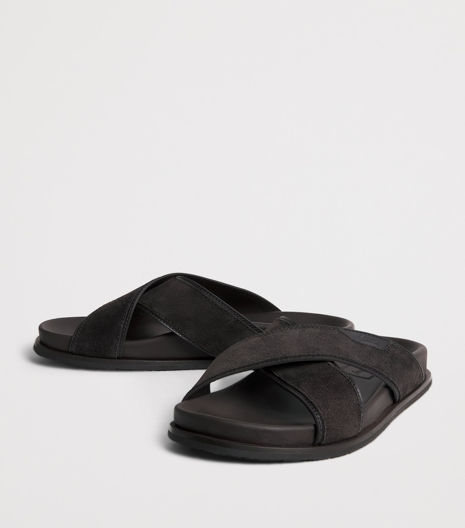 Brioni Suede Crossover Slides Image 2