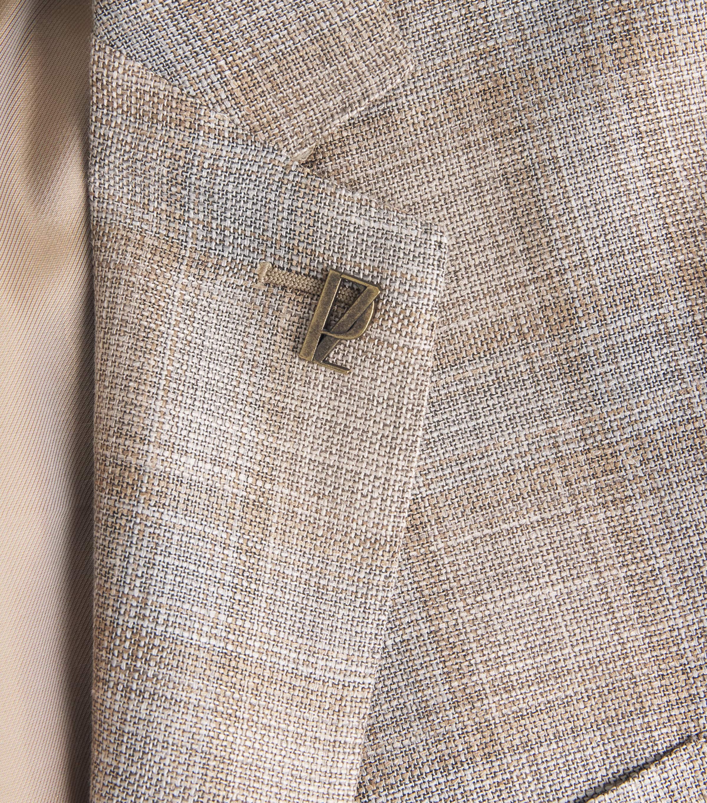 Pal Zileri Mens Wool-Silk-Linen Vicenza Blazer Light Brown Image 6