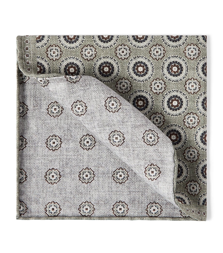 Brunello Cucinelli Silk Medallion Pocket Square Image 1