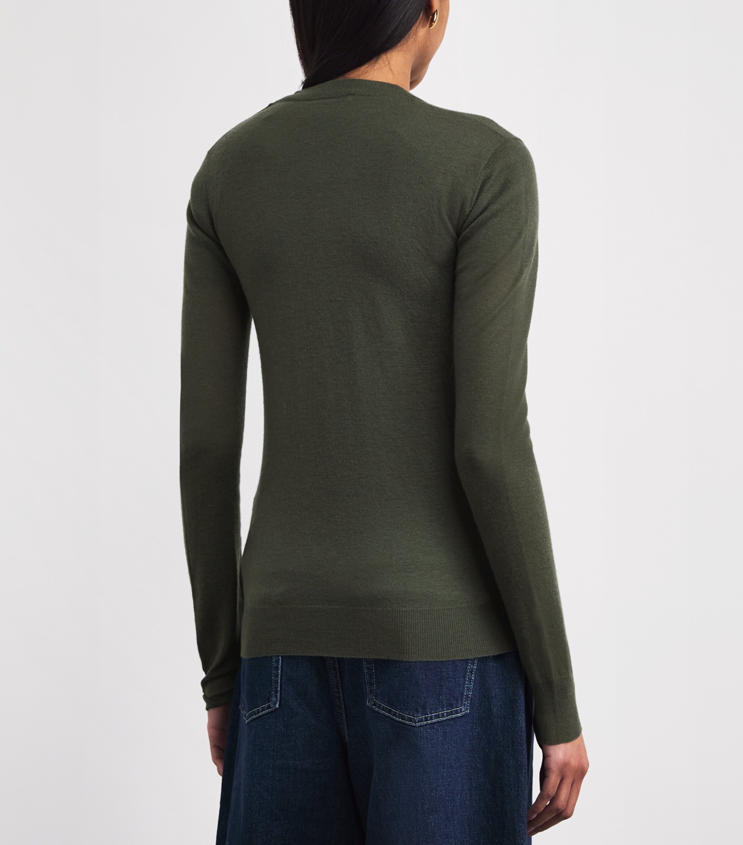 Joseph Womens Cashmere Cashair Sweater Palm Leaf Image 5