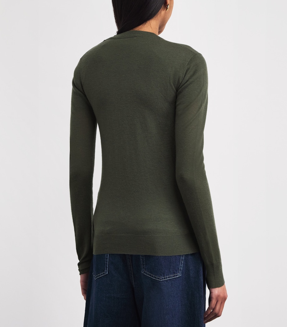 Joseph Womens Cashmere Cashair Sweater Palm Leaf Image 5