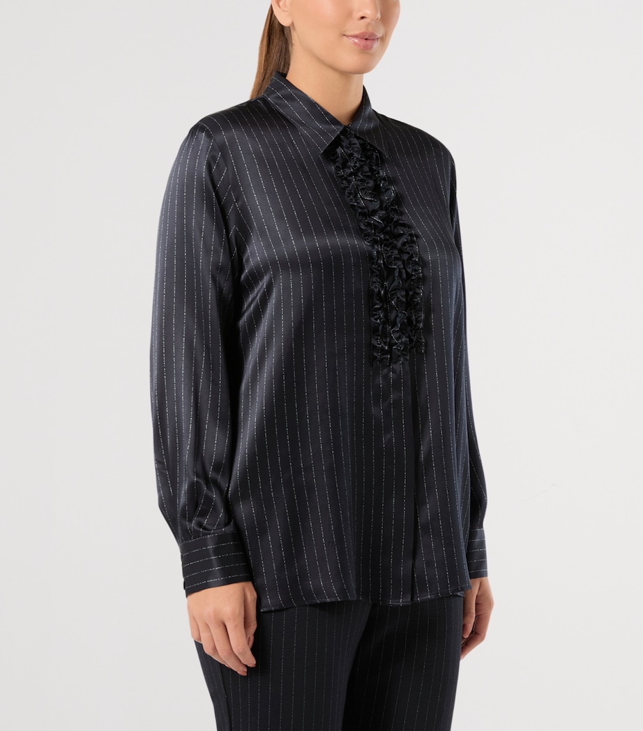 Marina Rinaldi Womens Silk Pinstripe Shirt Midnightblue Image 3