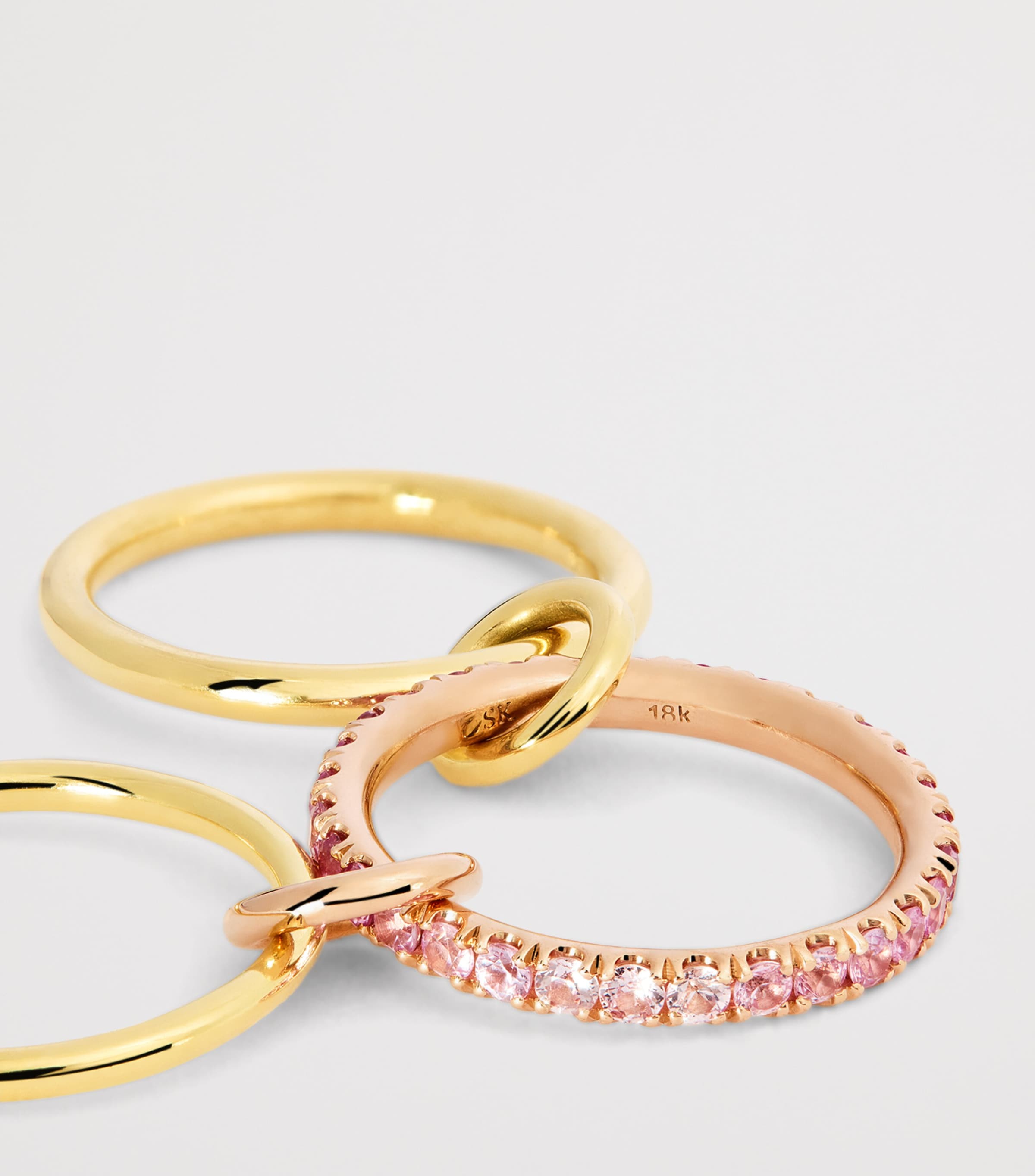 Mixed Gold and Sapphire Petunia Ring YELLOW GOLD Image 6