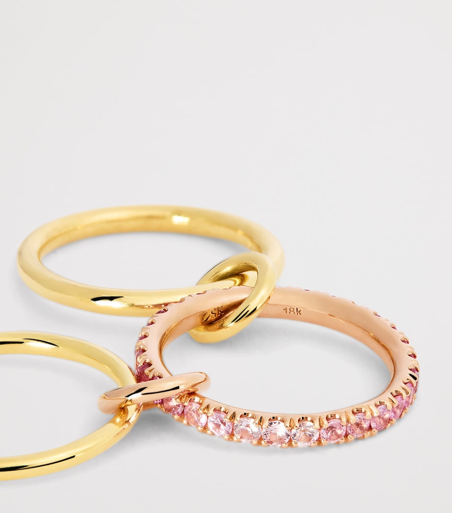 Mixed Gold and Sapphire Petunia Ring YELLOW GOLD Image 6