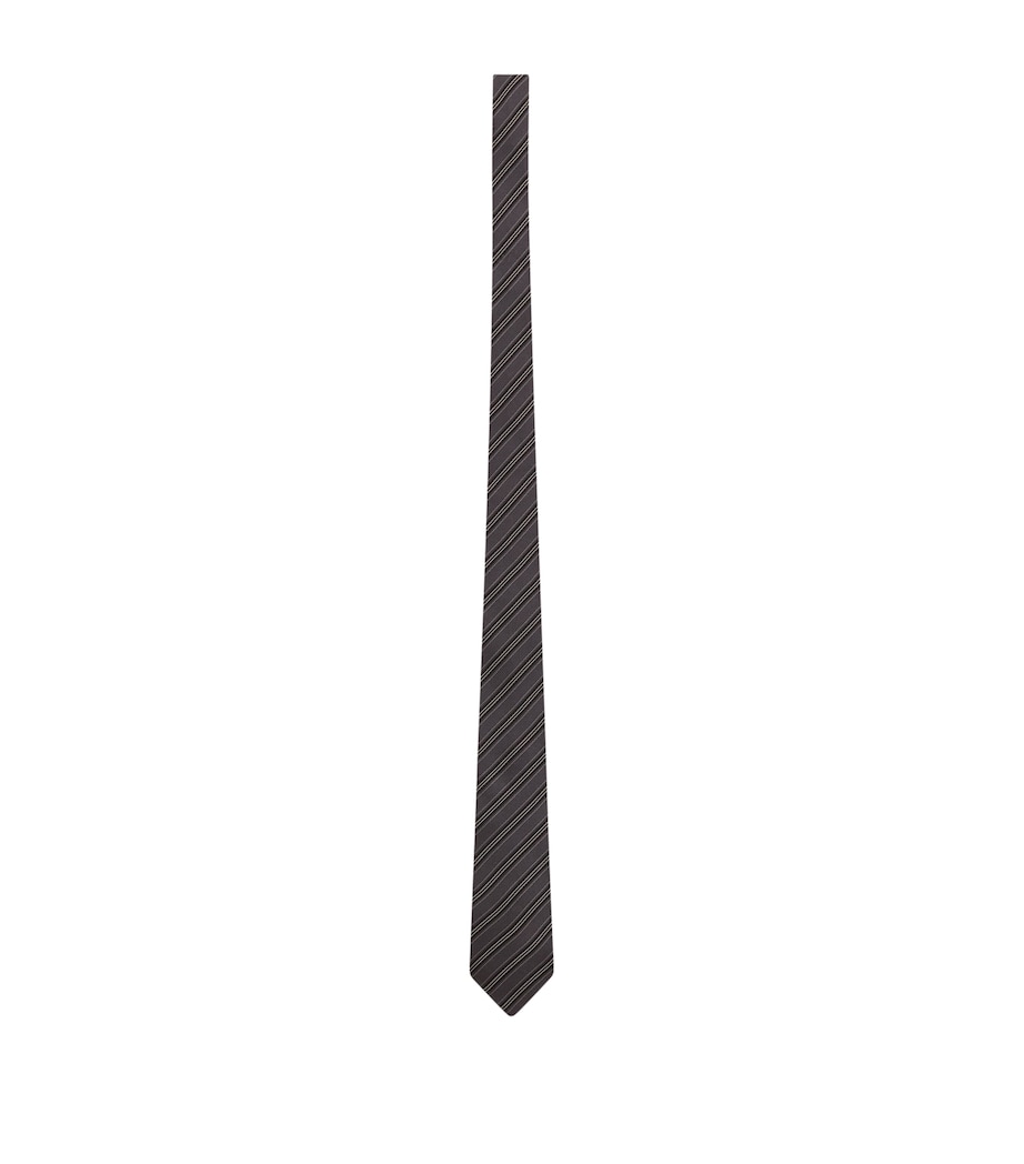 Saint Laurent Silk Striped Tie Image 1