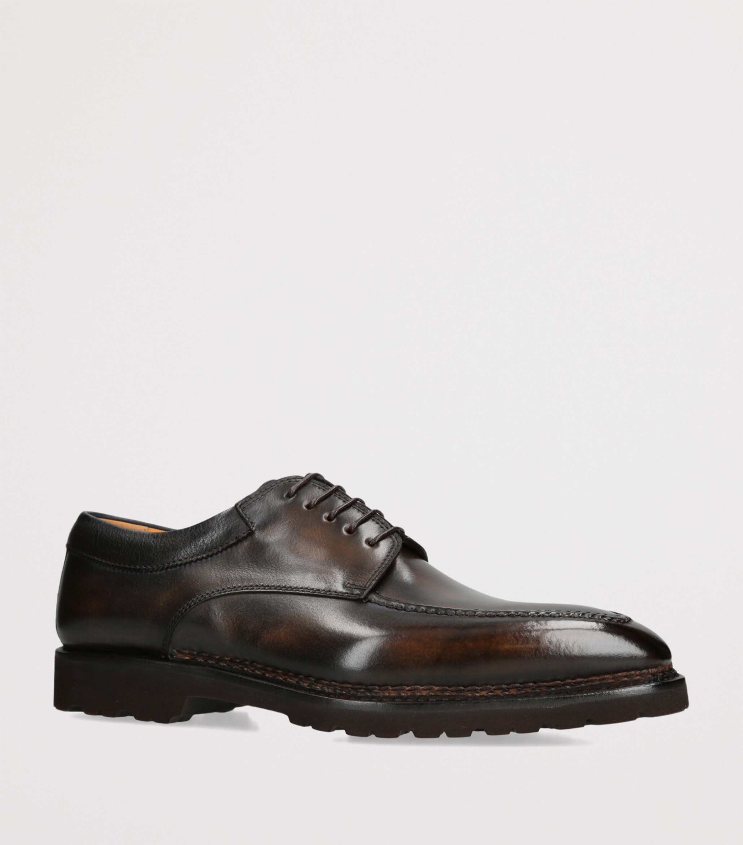 Bontoni Leather Eroico Derby Shoes Brown Image 3