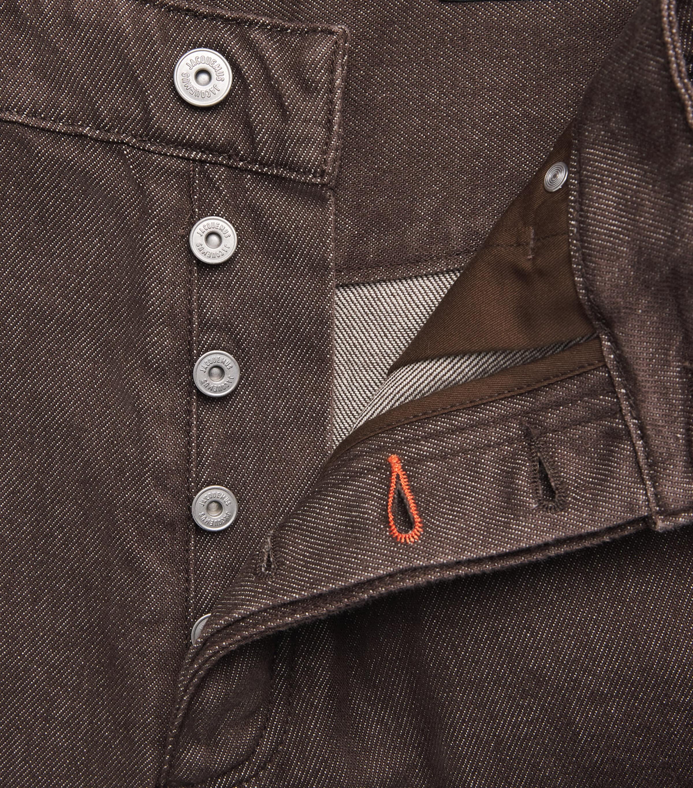 Jacquemus Mens Tempo Barrel Jeans Brown Image 6