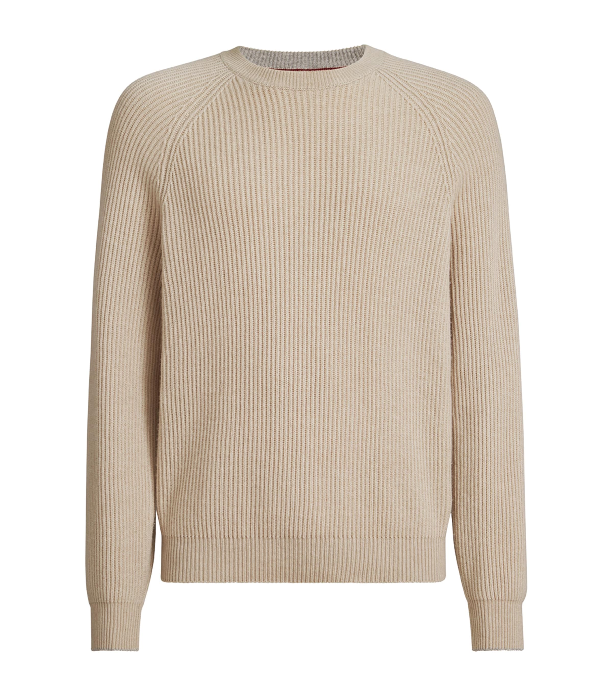 Brunello Cucinelli Mens Cashmere Ribbed Sweater Image 1
