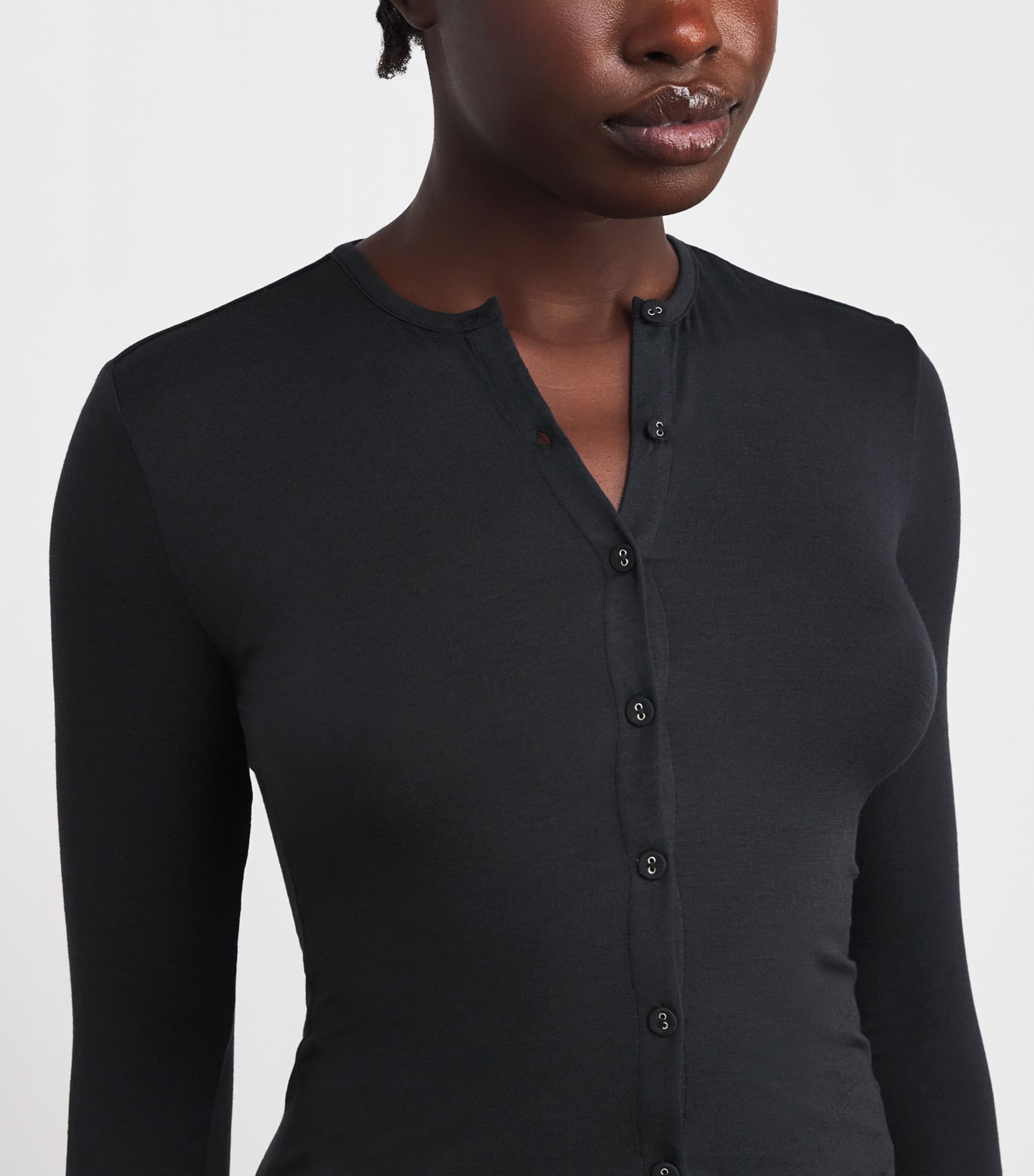 Sheer Modal Cardigan ONYX Image 6