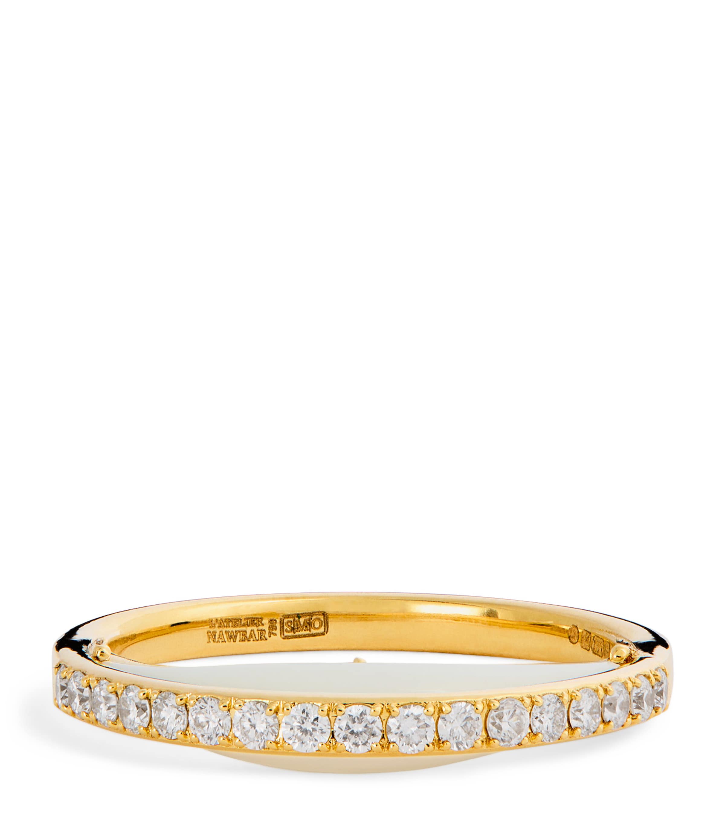 L'atelier Nawbar Yellow Gold And Diamond Bloop Moon Lot N*91 Ring In Gold