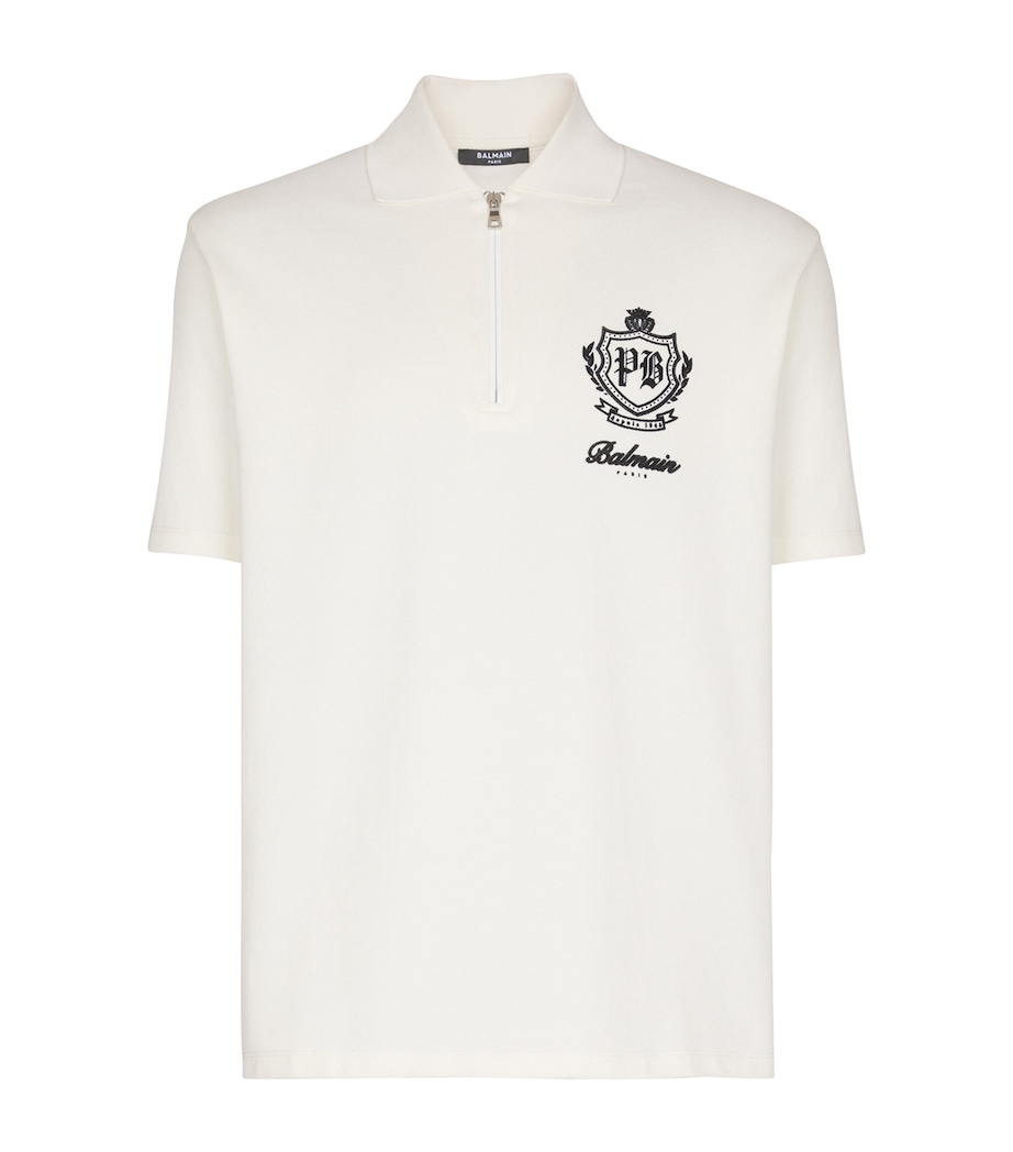 Cotton College Emblem Polo Shirt GAB BLANC/NOIR Image 1