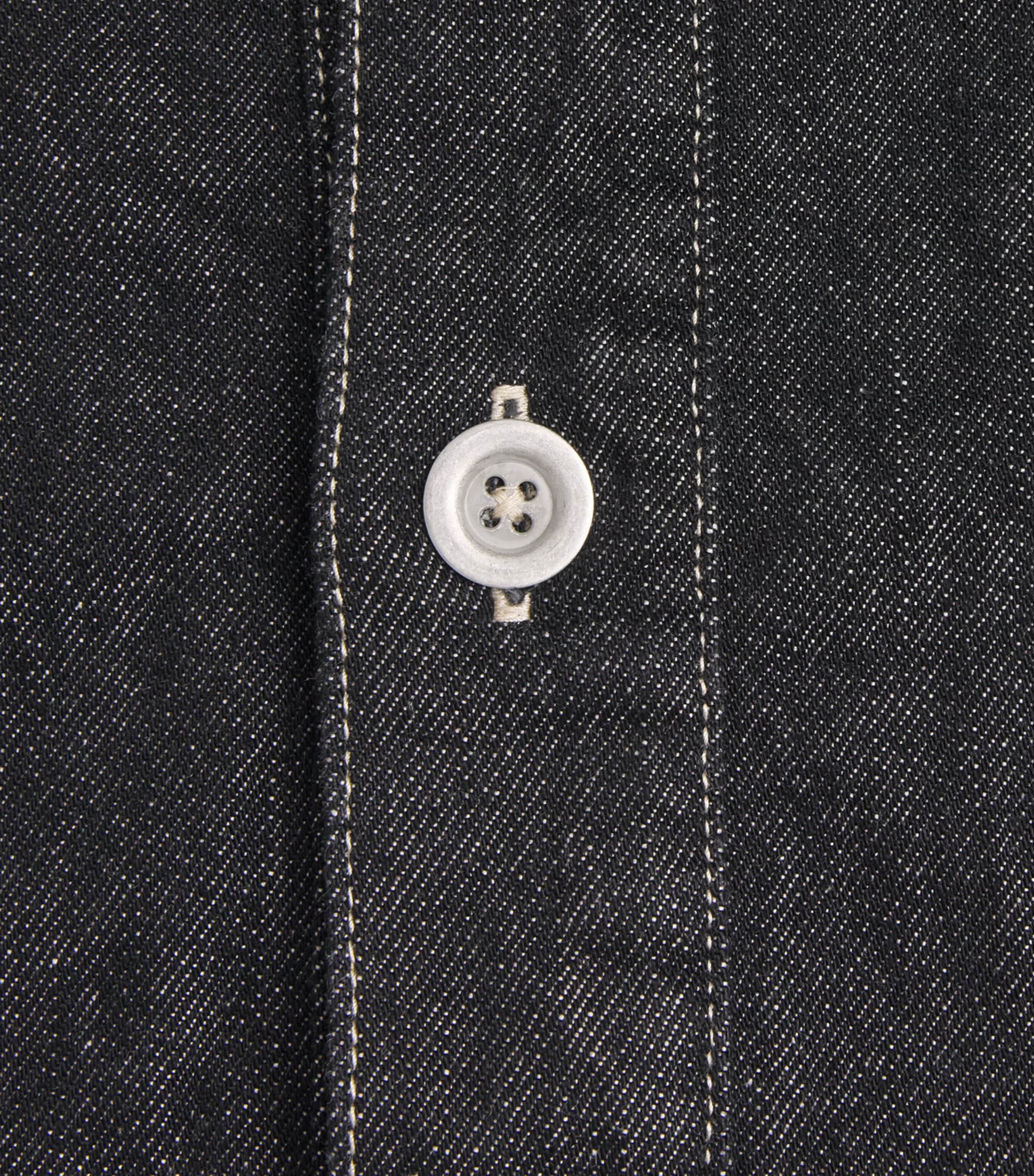 Studio Nicholson Mens Denim Pullover Shirt Black / White Weft Image 6
