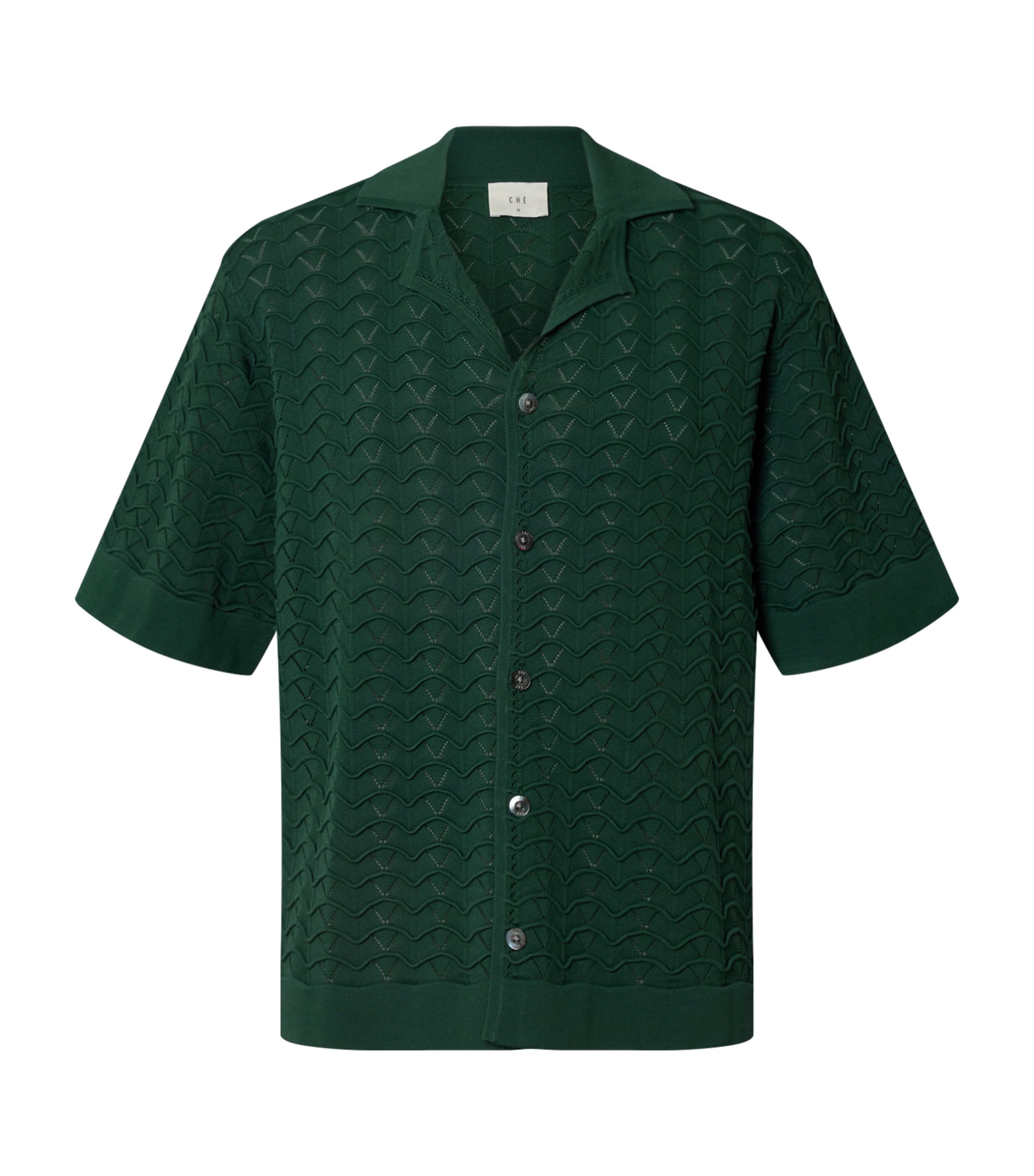 CHÉ Ripple Knitted Shirt Pine Green Image 1