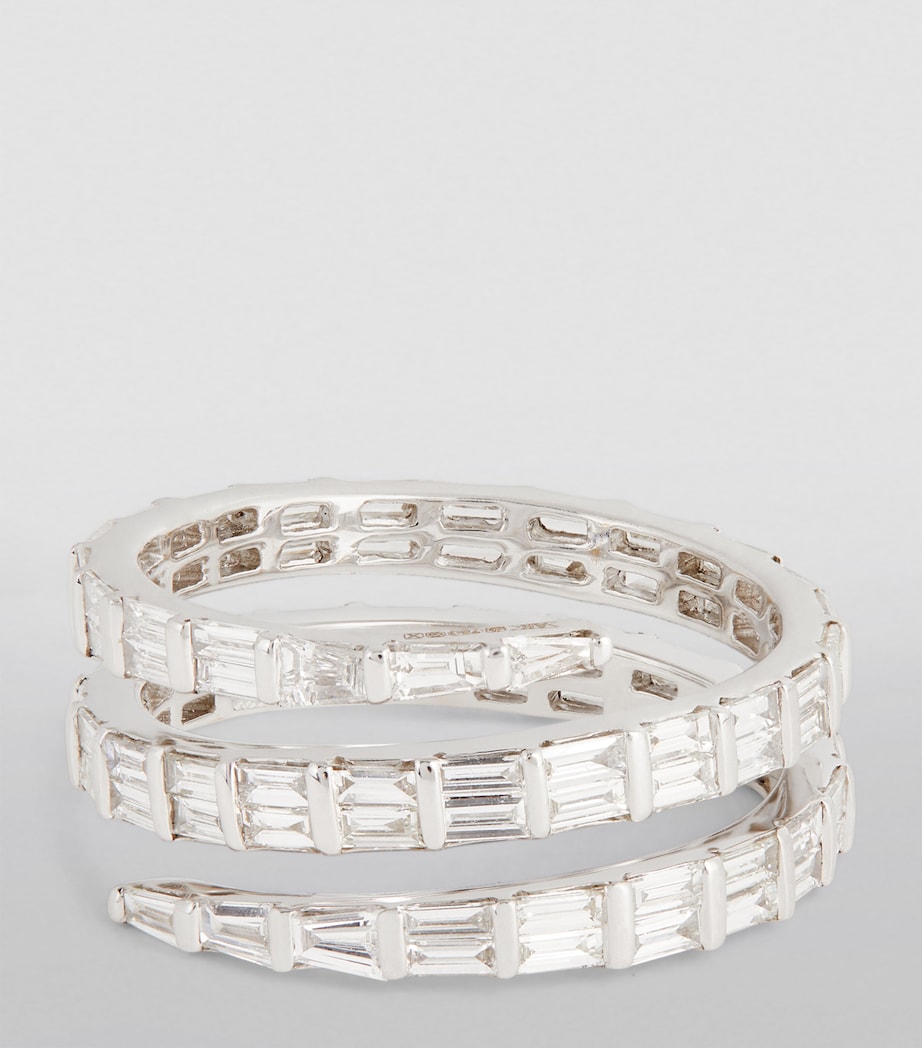 White Gold and Diamond Coil Ring WHITE GOLD Image 3