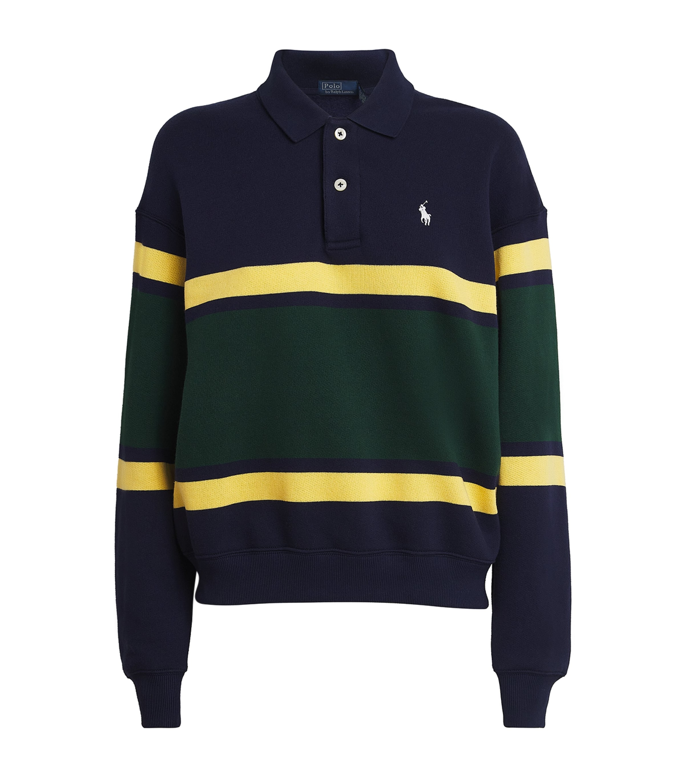 Polo Ralph Lauren Striped Cotton-blend Jersey Polo Shirt In Multi