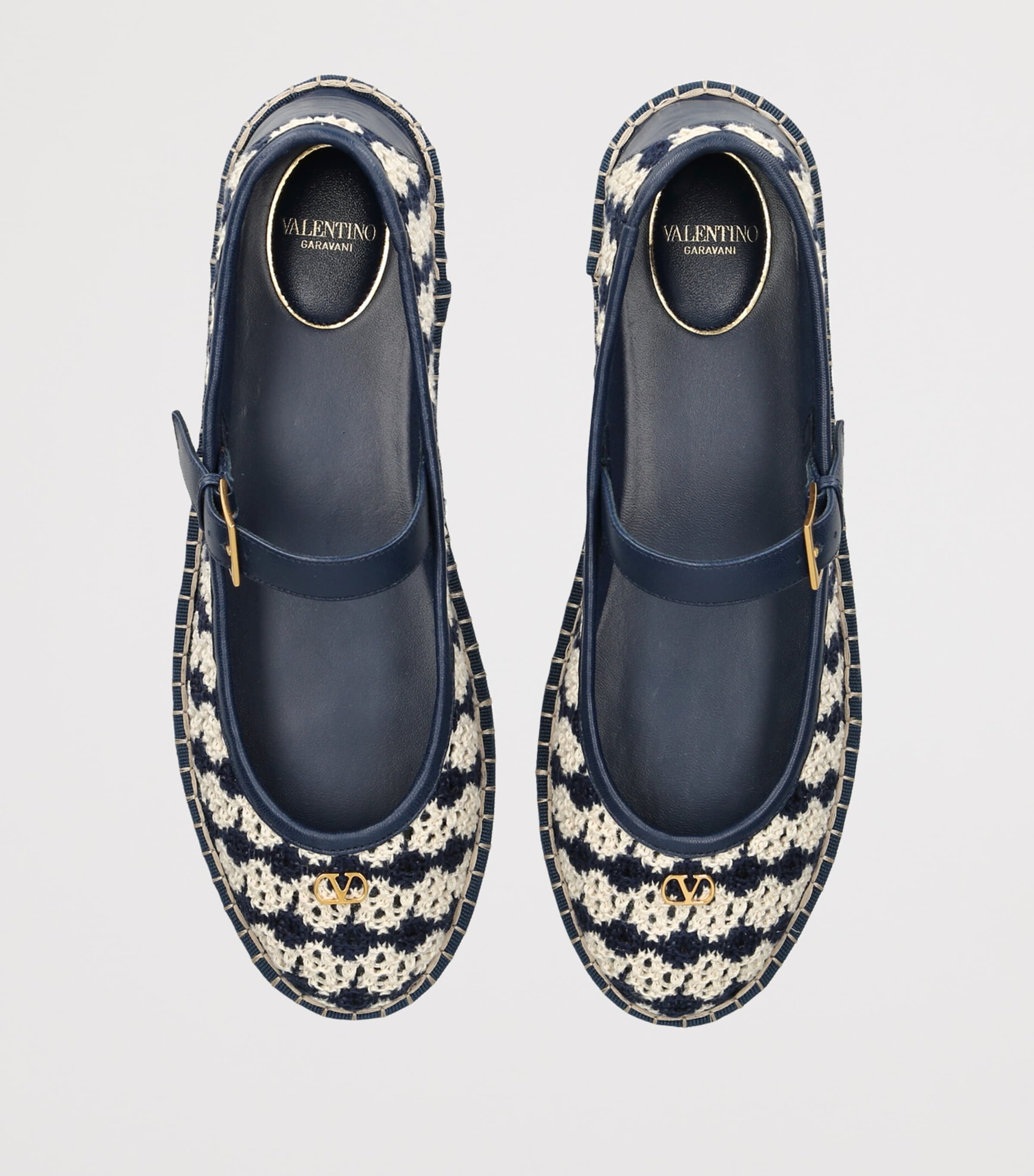 Valentino Garavani Crochet La Cruisette Ballet Flats Blue Other Image 3
