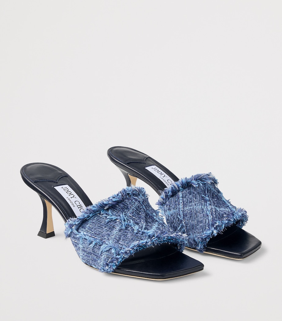Jimmy Choo Alexia 70 Woven Heeled Mules Denim Image 3