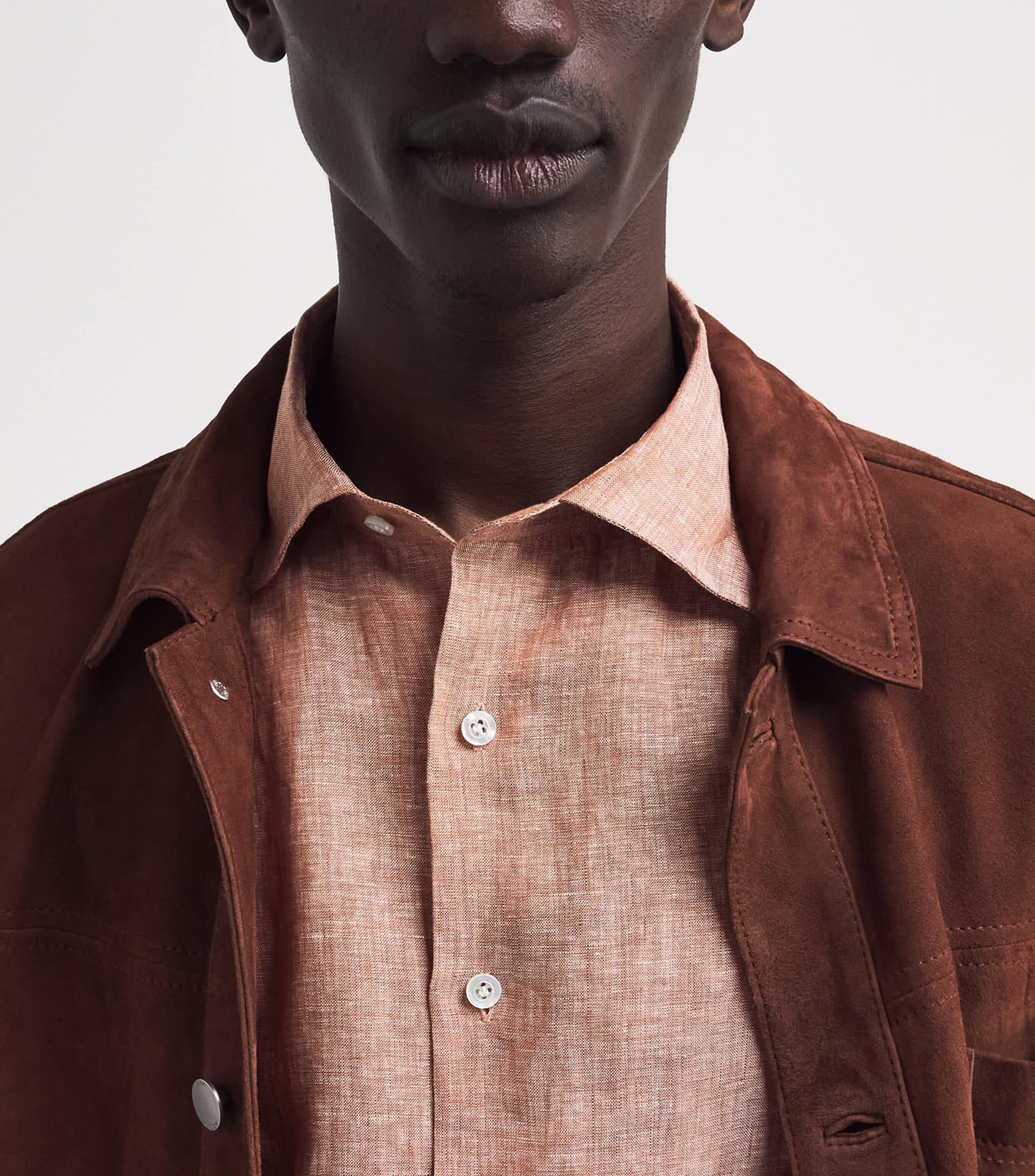 Fioroni Cashmere Mens Linen Shirt Ruggine Image 3