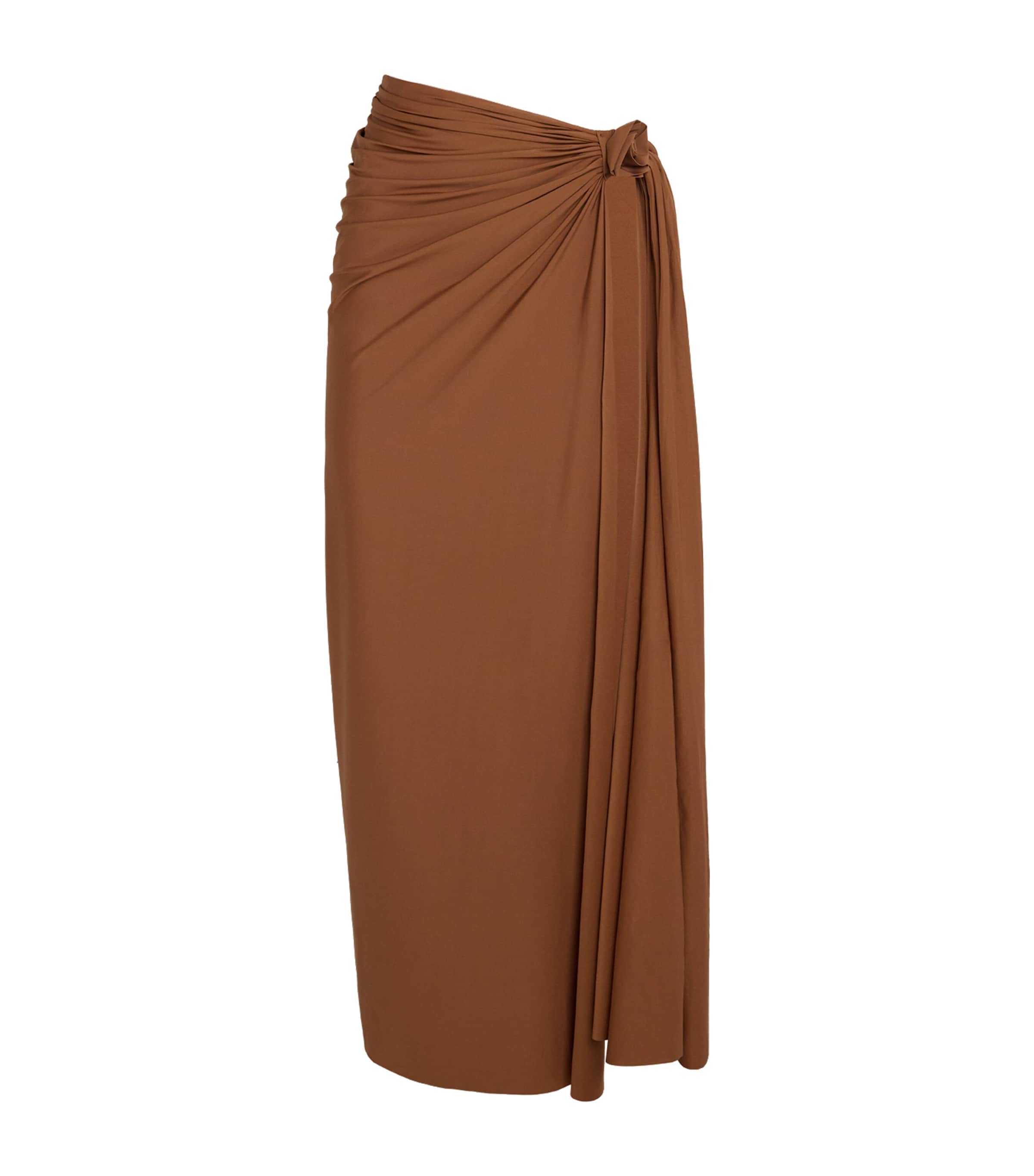 Maygel Coronel Womens Capella Pareo Maxi Skirt Cocoa Brown Image 1