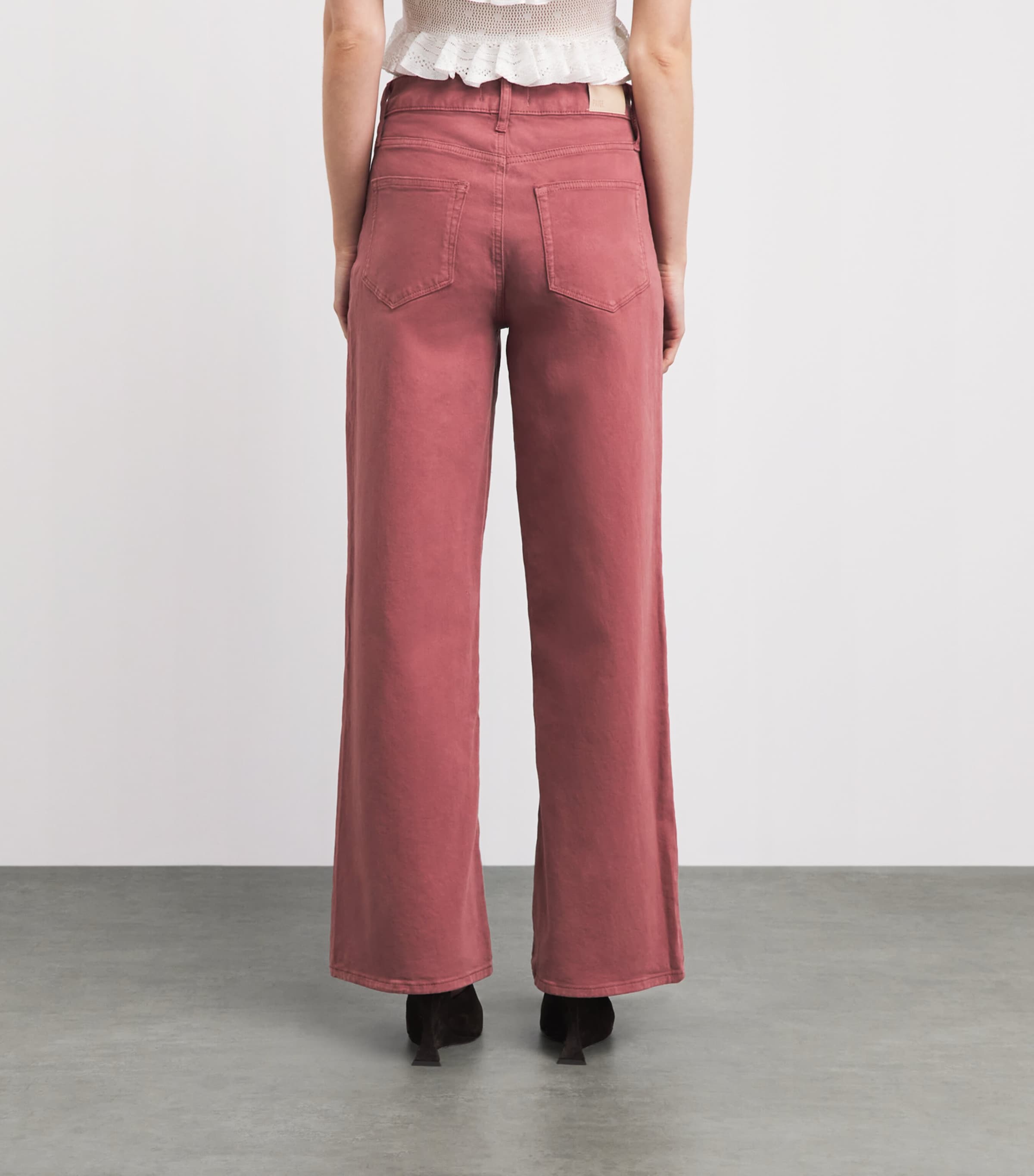 PAIGE Womens Anessa Wide-Leg Jeans Vintage Brick Berry Image 5