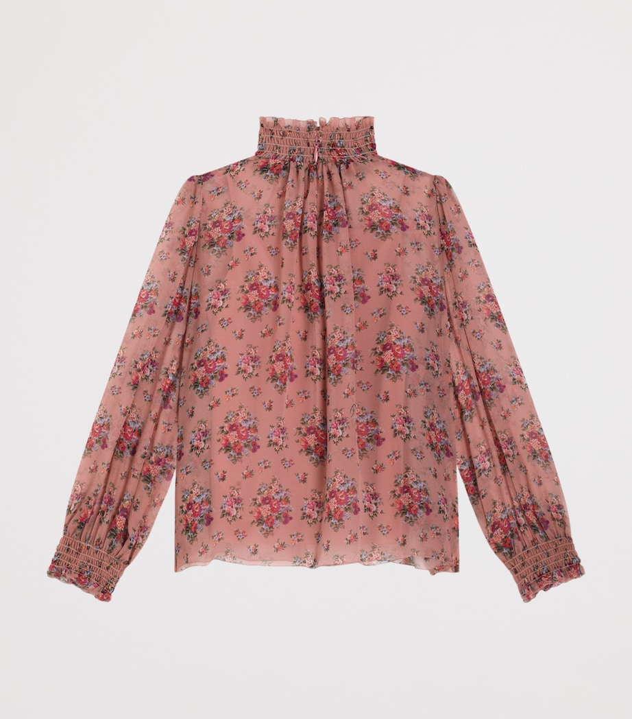 Dolce&Gabbana Kids Silk Chiffon Floral Blouse (8-12+ Years) Mazzolini Fior Image 2