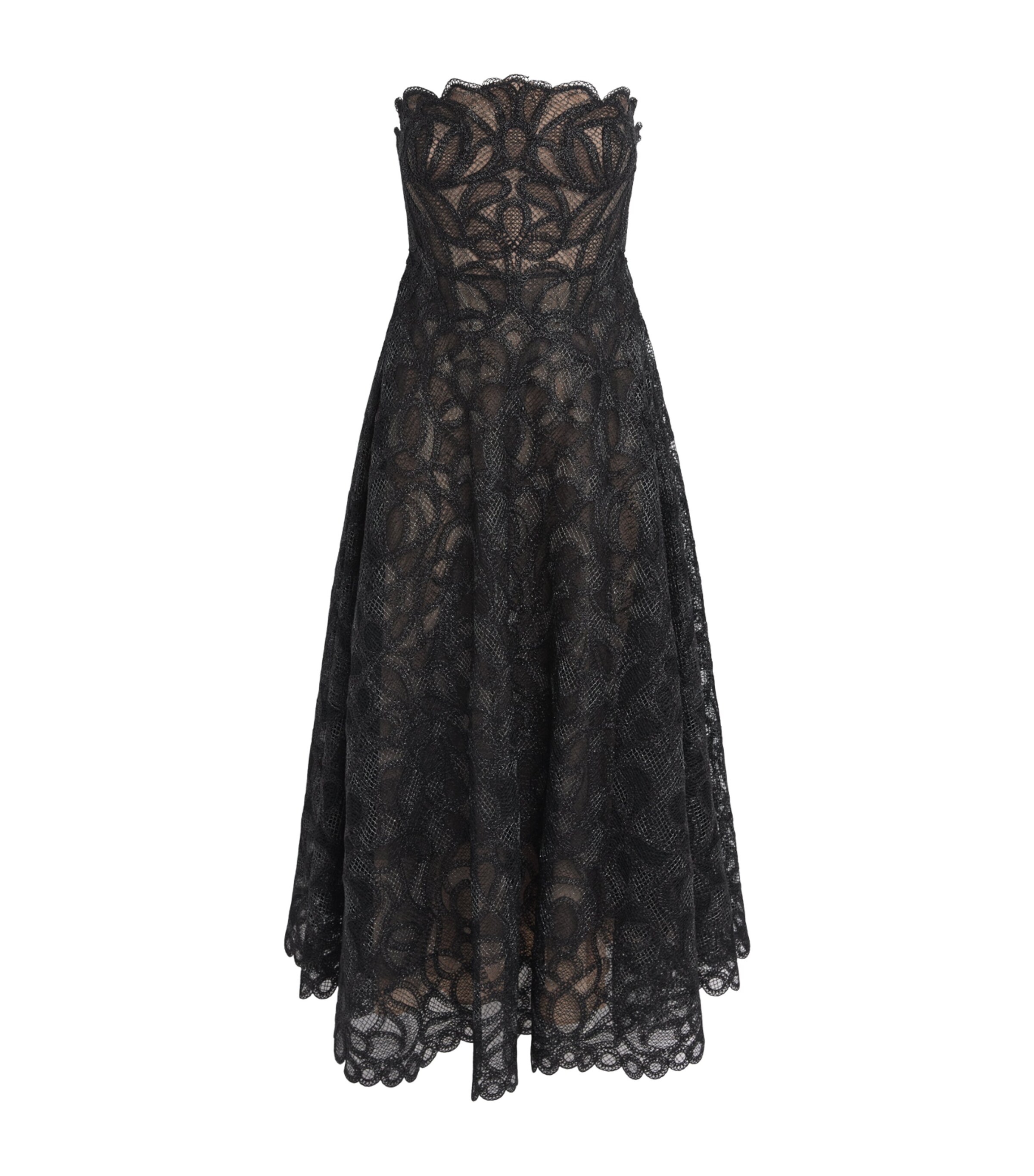 Simkhai Womens Lace Elvina Midi Dress Black Image 1