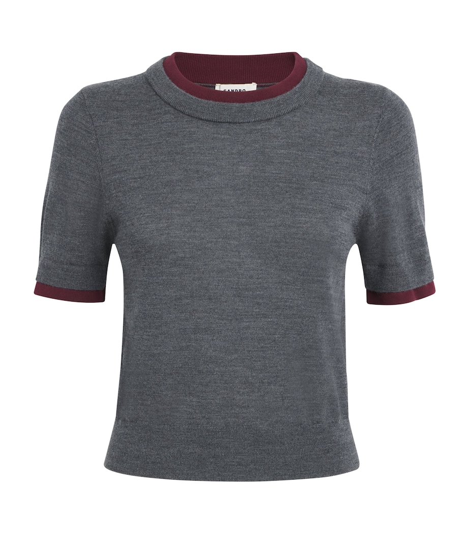 Wool Short-Sleeve Sweater GREY Image 1