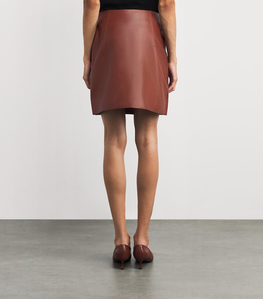 Maha Leather Mini Skirt WHISKEY Image 4