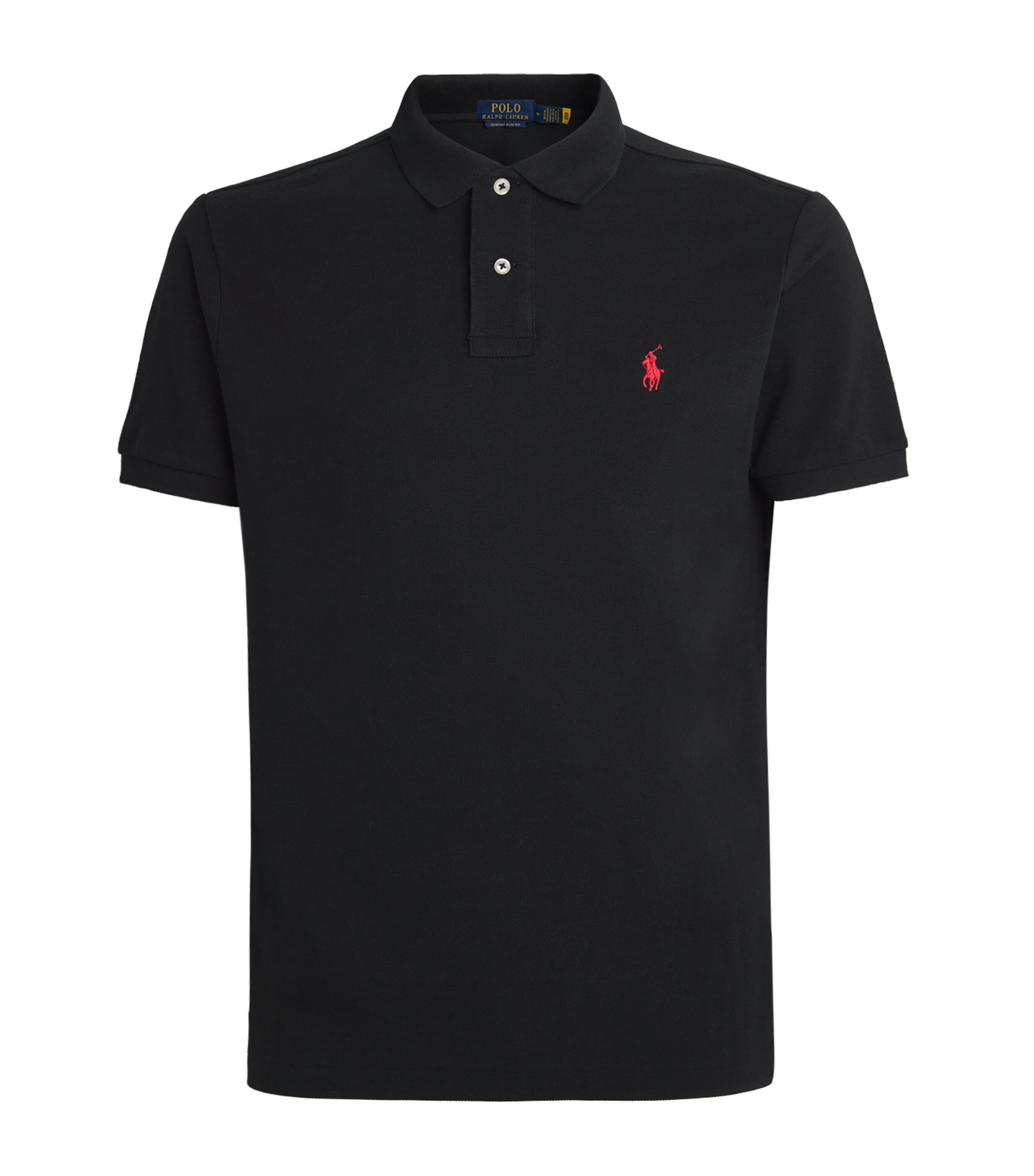 Polo Ralph Lauren Mens Cotton Mesh Custom-Fit Polo Shirt Polo Black Image 1
