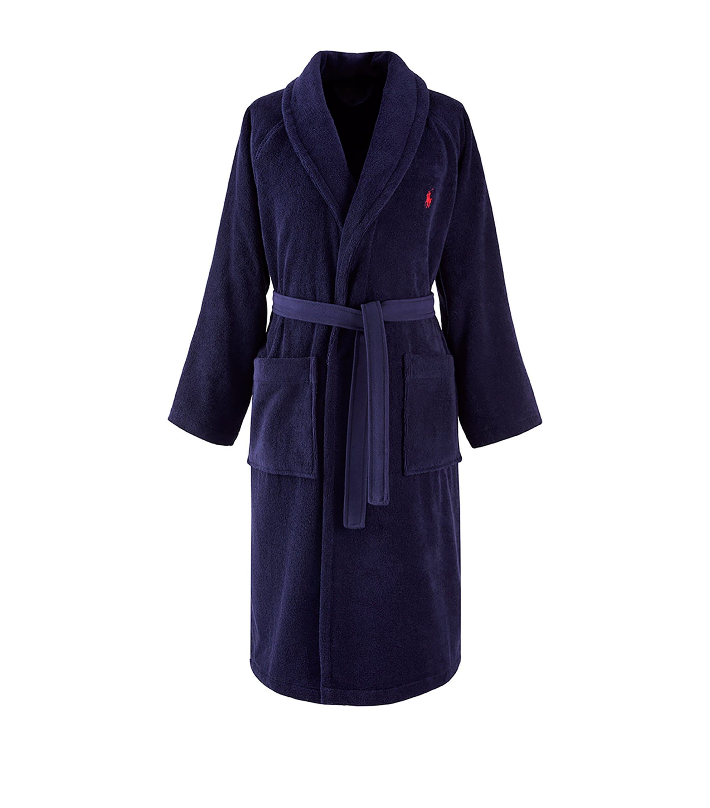 Shop Ralph Lauren Polo Player Bath Robe In Navy