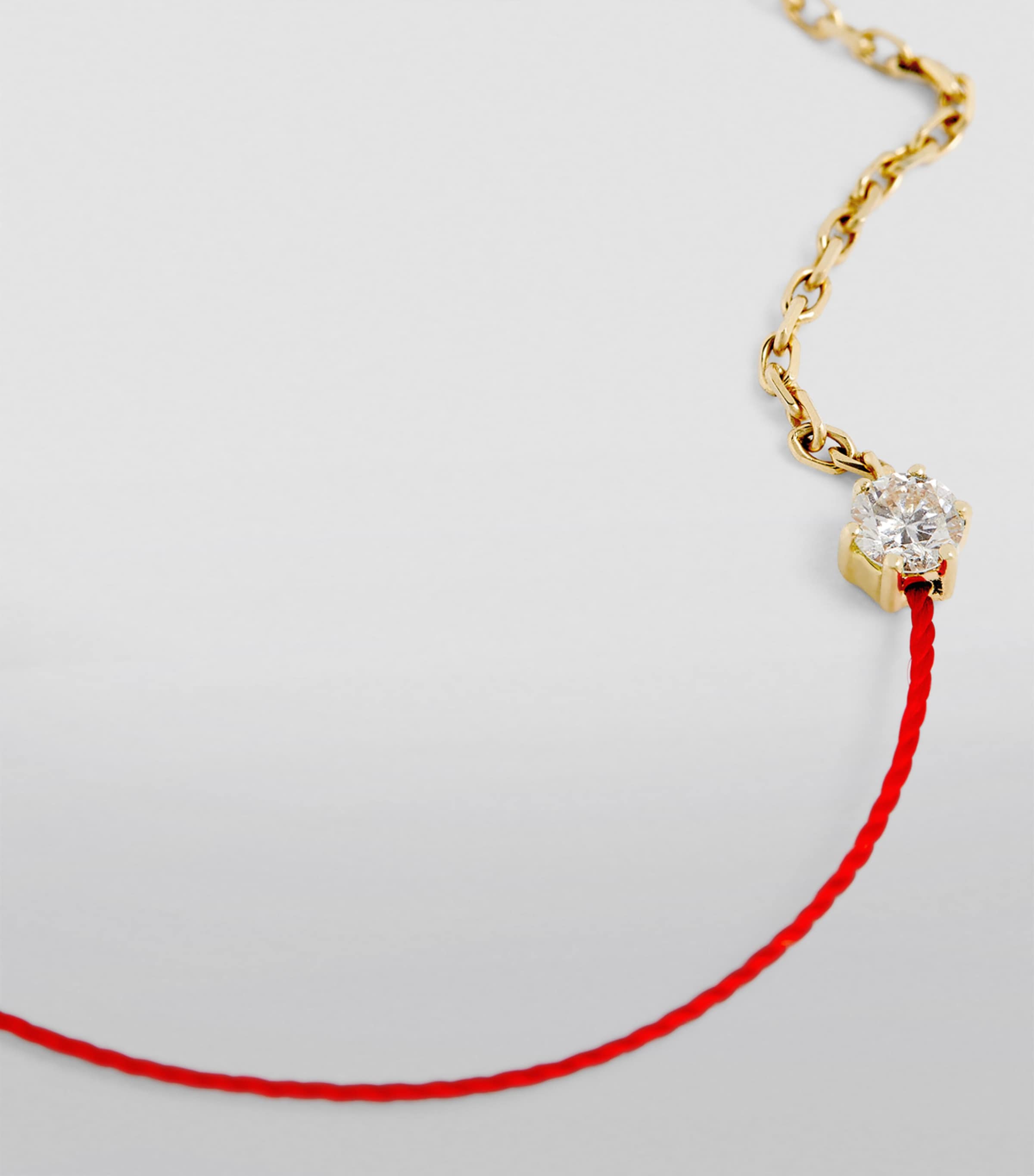 Redline Yellow Gold and Diamond Absolu Thread Bracelet Red Image 11