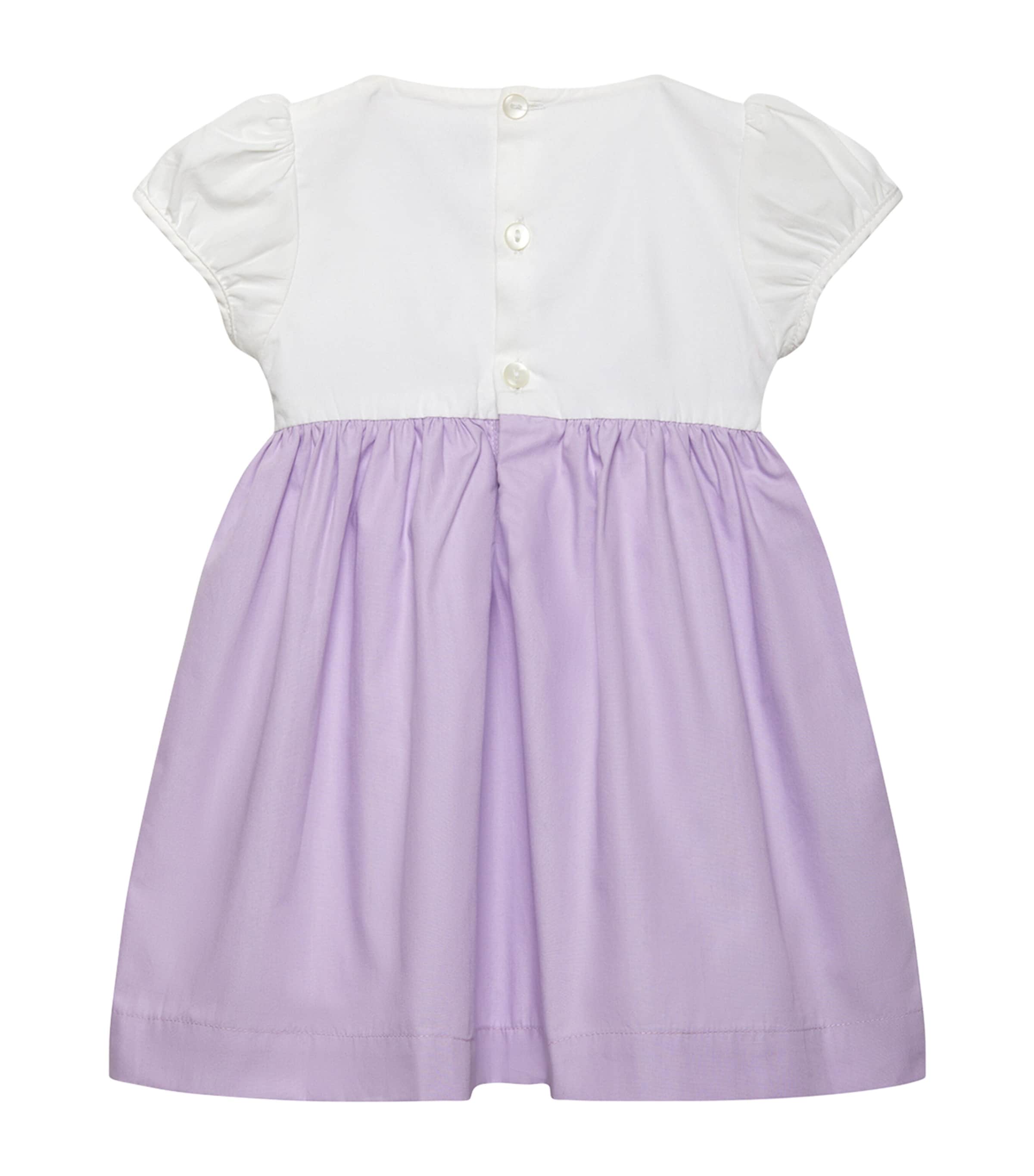 Cotton Rose Smocked Dress (3-24 Months) LILAC Image 2