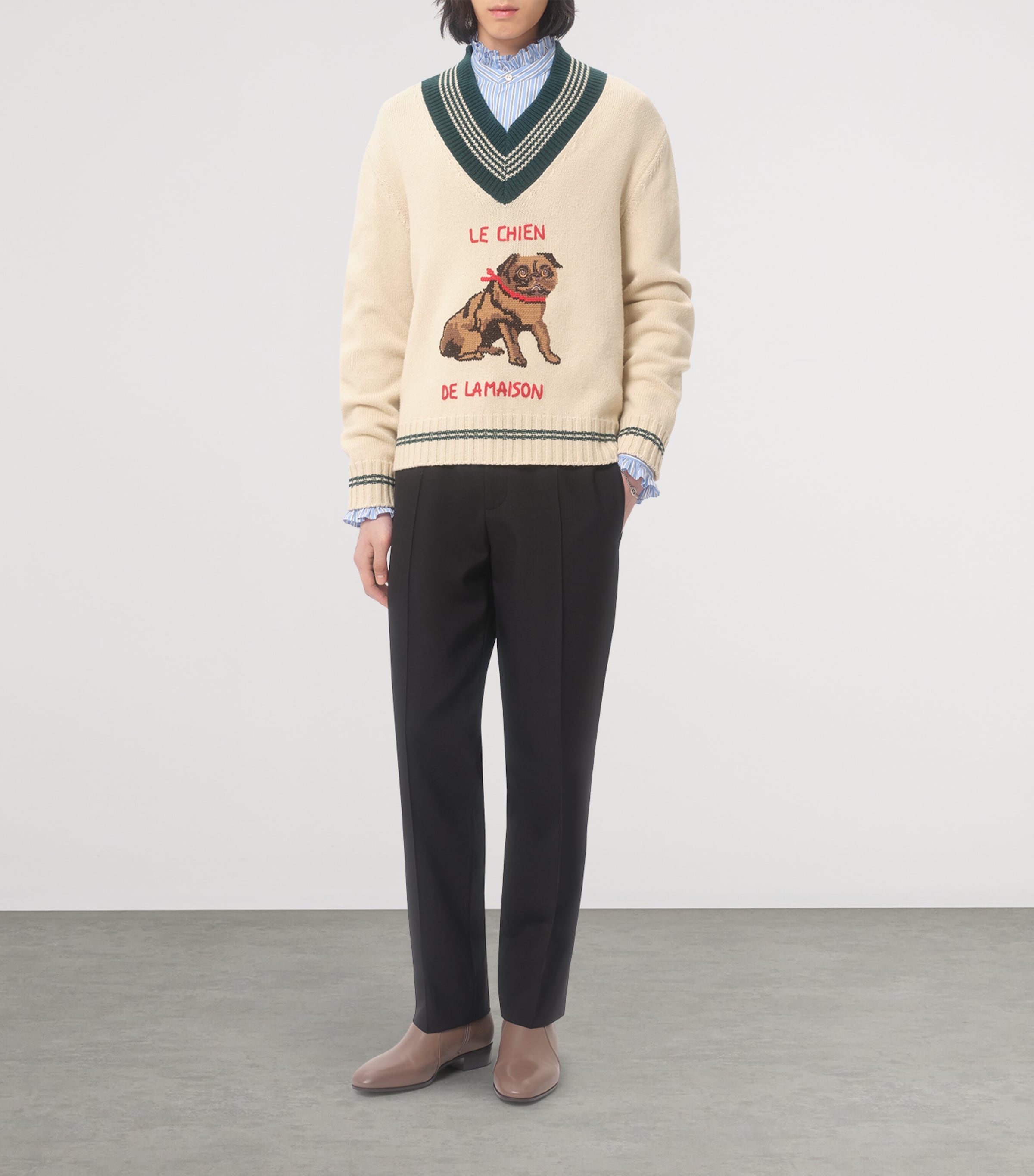 Virgin Wool Drawstring Trousers 0NO Image 5