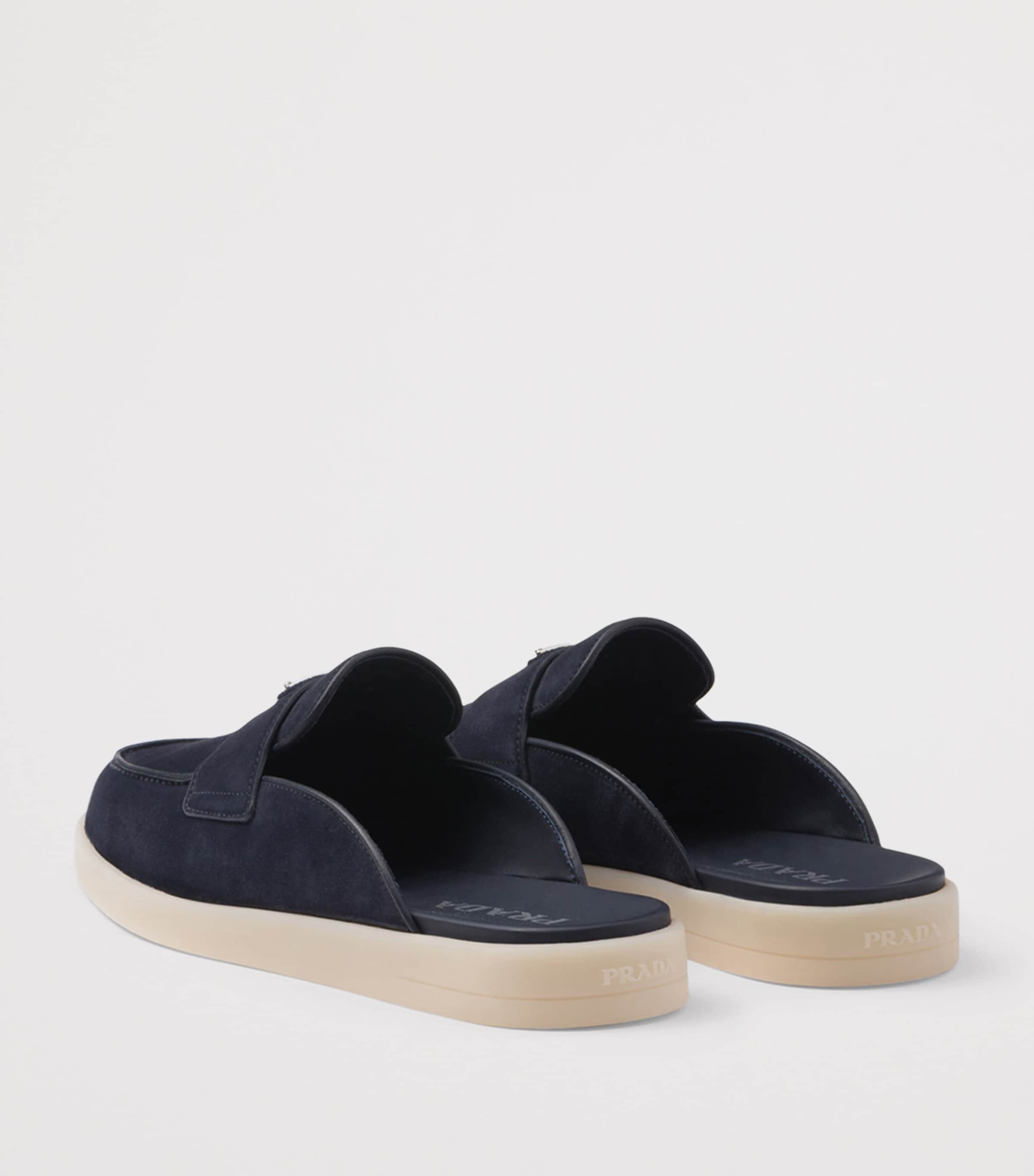Prada Suede Triangle Mules Image 5