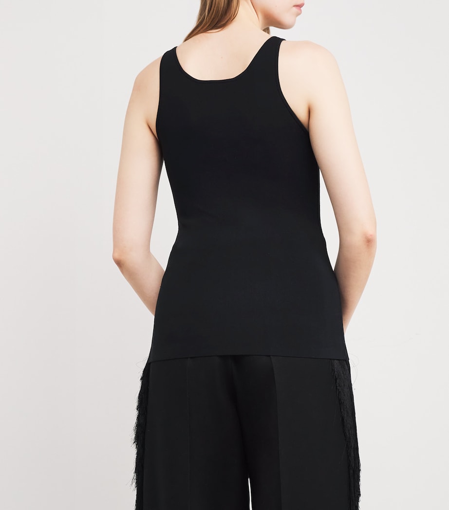 Rib-Knit Tank Top BLACK 001 Image 4