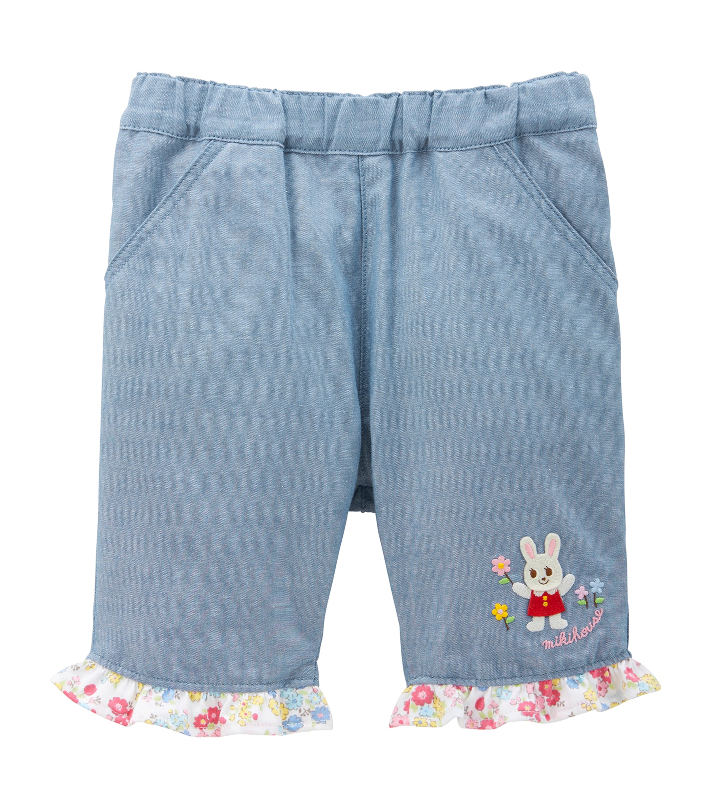 Miki House Kids' Elasticated Trousers In Blue