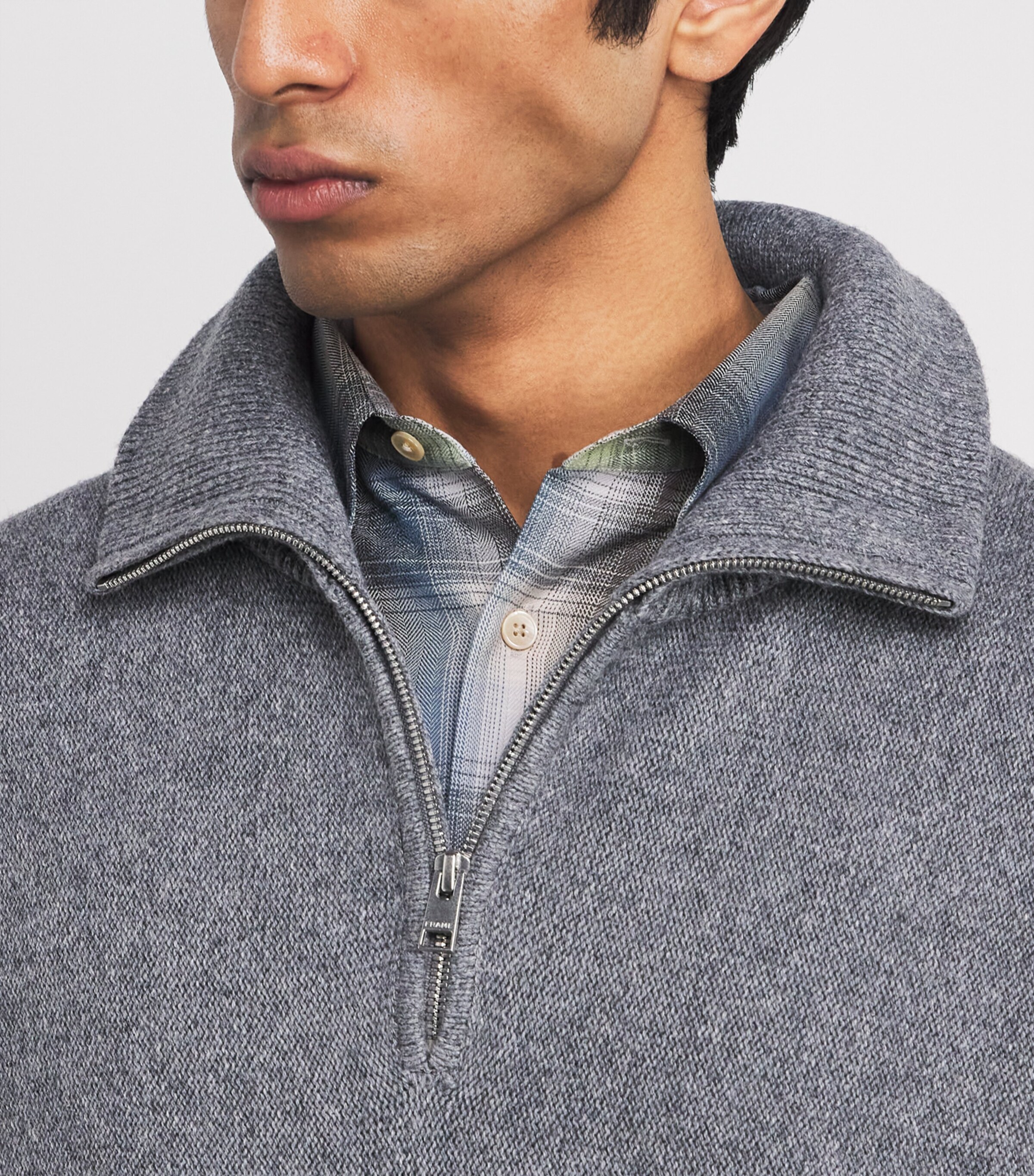 Wool-Cotton Half-Zip Sweater GRYM Image 6