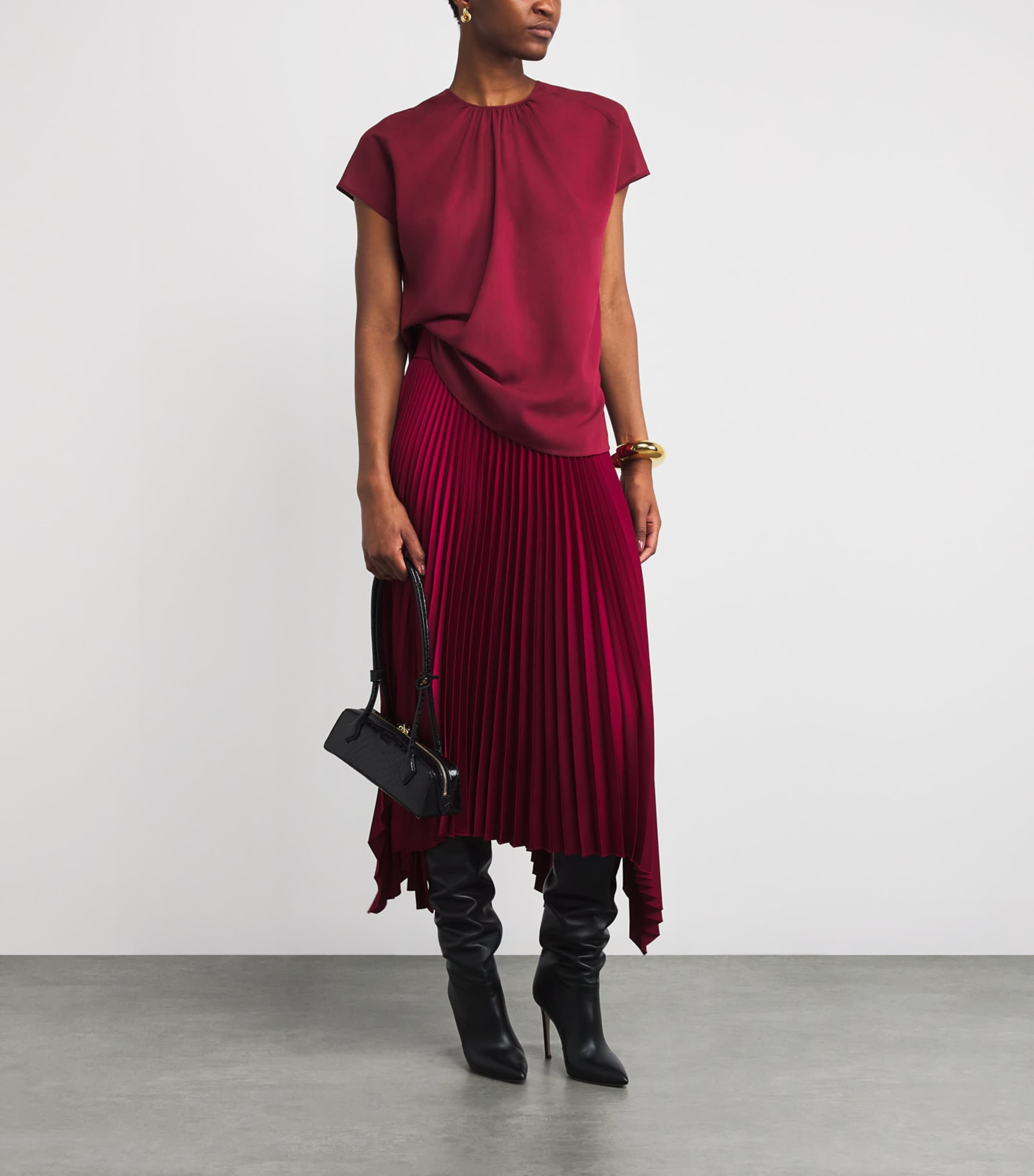 Wool-Blend Sheer Broca Blouse RUBY Image 2